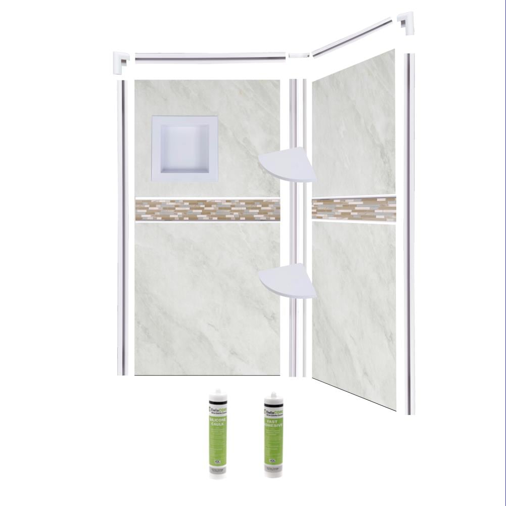 Bella CORE Arctic Mist Arctic Mist Panel Kit Shower Wall Surround (48 ...