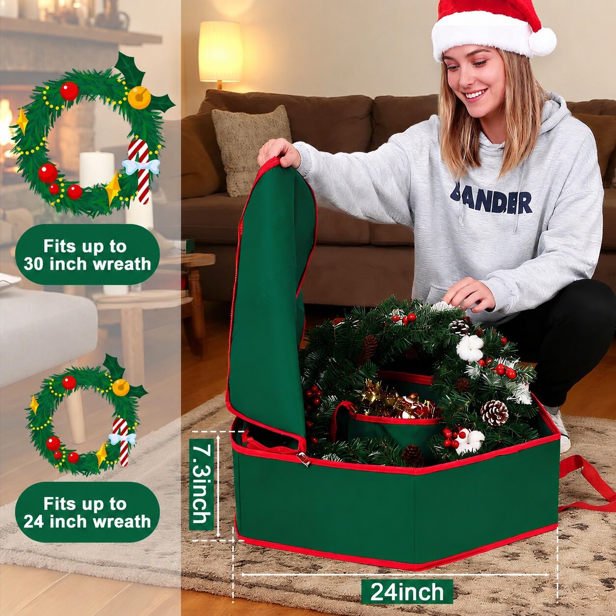 KIWDZFU LKI0612B040 Wreath-Storage - View #3