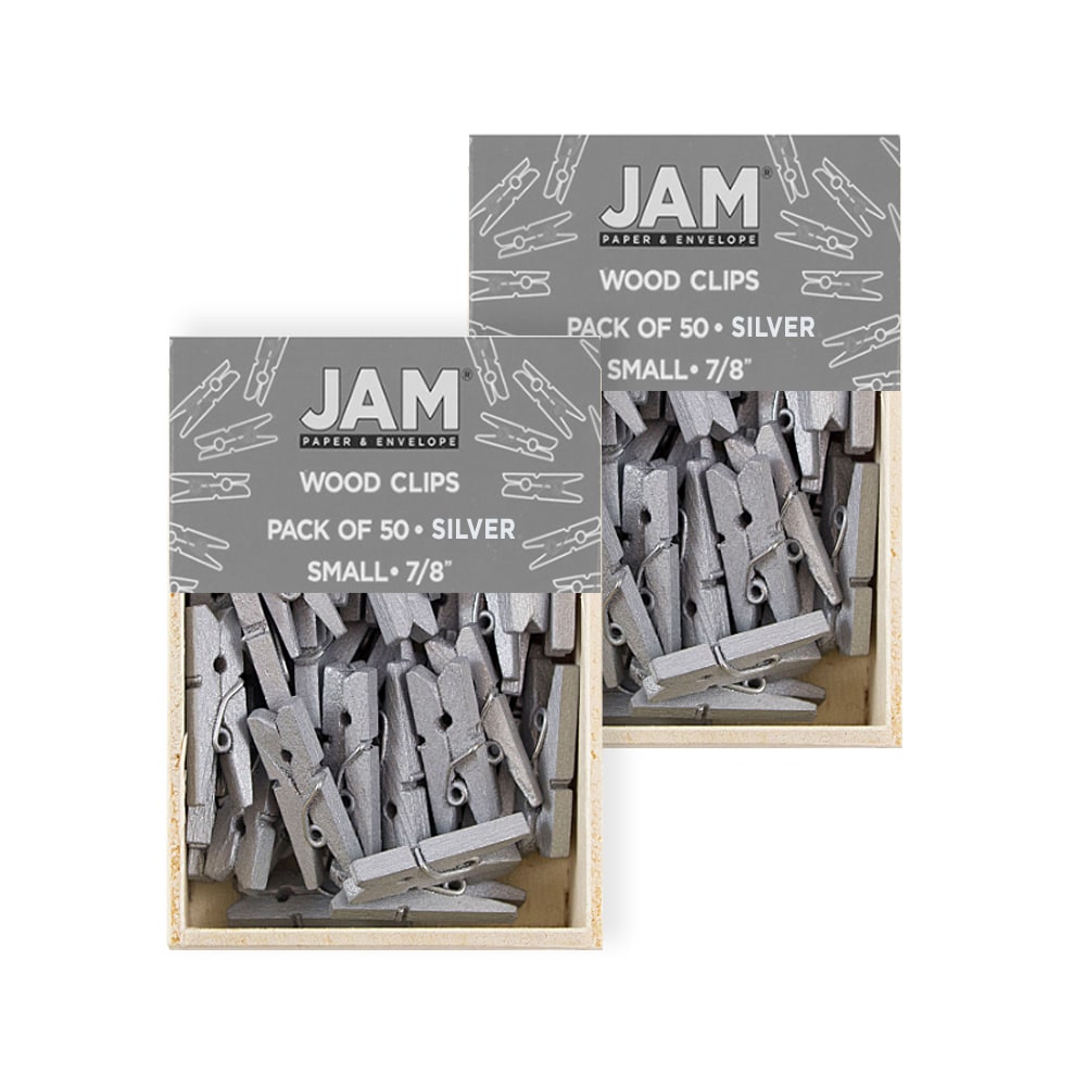 Jam Paper Large Clothing Pins - 1 1/2 inch - Burlap Covered Wood Clothing Pin - 8/Pack