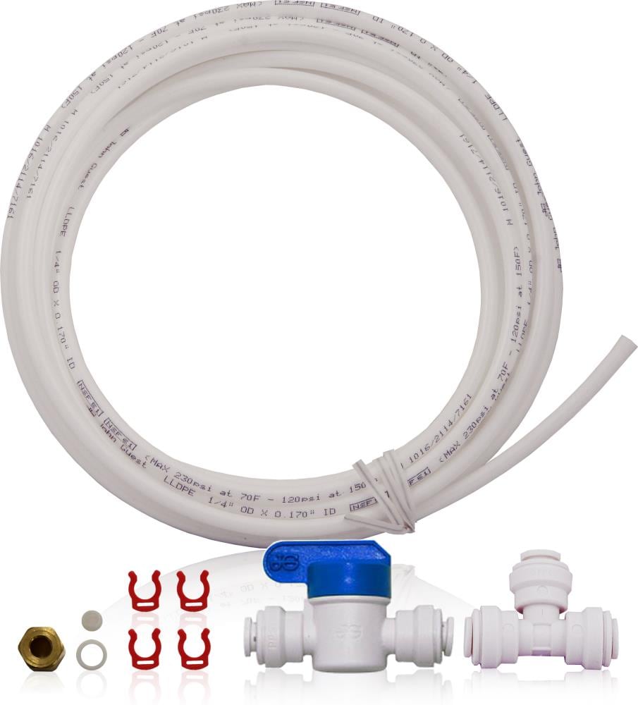 Refrigerator Water Line Kit - Food Grade Fridge Ice Maker Water  Installation Kit,1/4 In OD 25 FT Water Tubing with Feed Water Adapter and  Quick