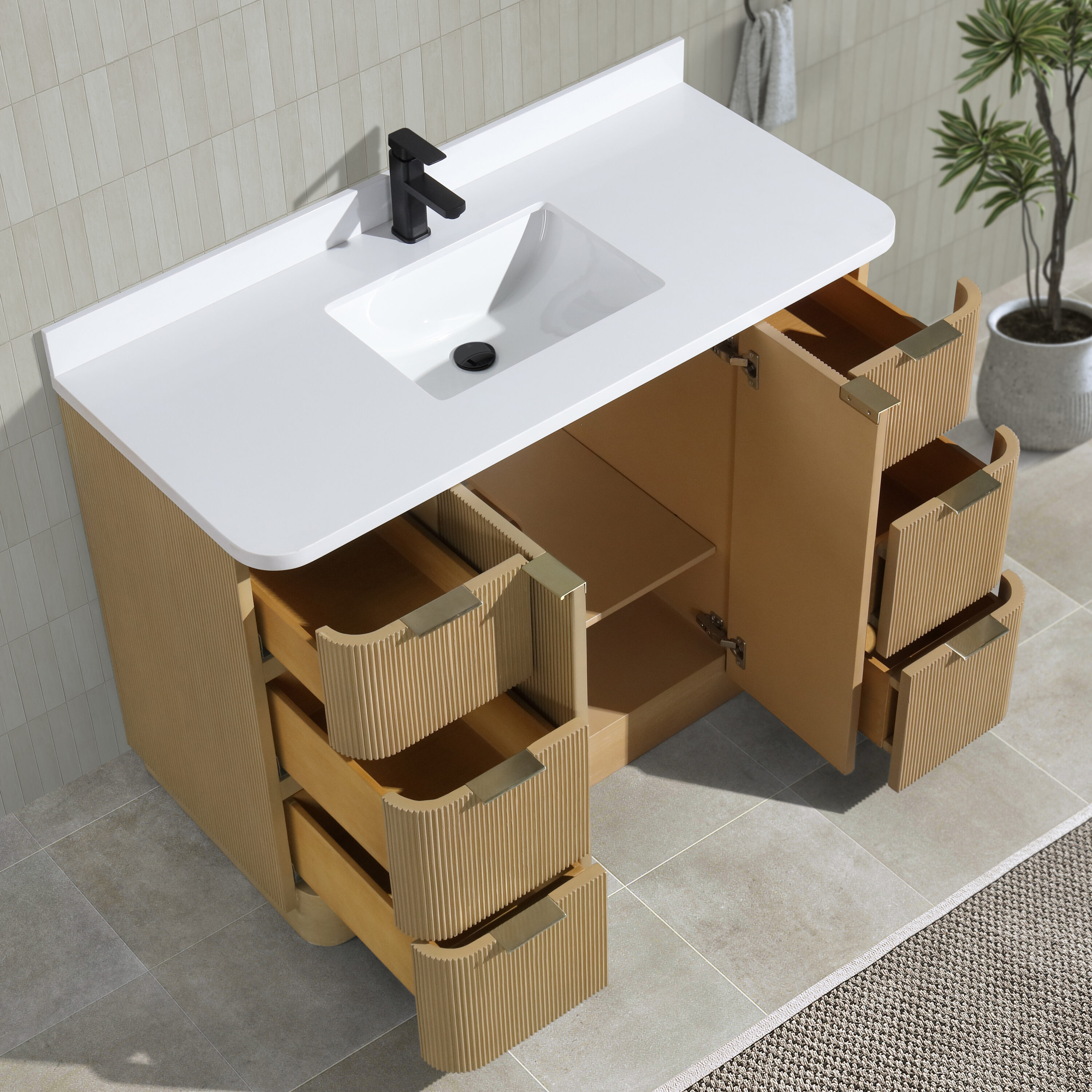 Ari Kitchen & Bath AKB-CALAMIGO-48-OAK Bath-Vanity-Combo - View #5