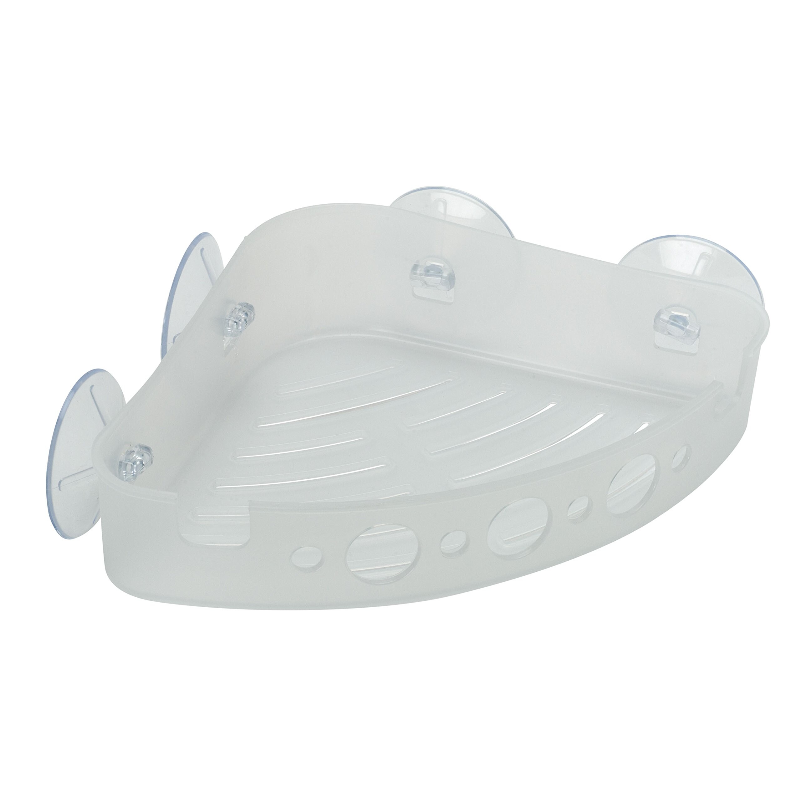Zenna Home  394KK Suction Corner Shower Shelf Frosted