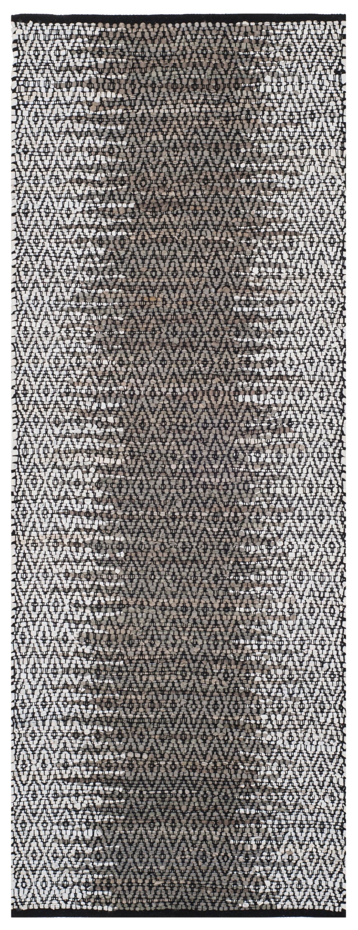 Safavieh VTL389A-29 Vintage Leather Hanna 2 x 9 (ft) Leather Light Gray/Gray Rectangular Indoor Coastal Runner rug