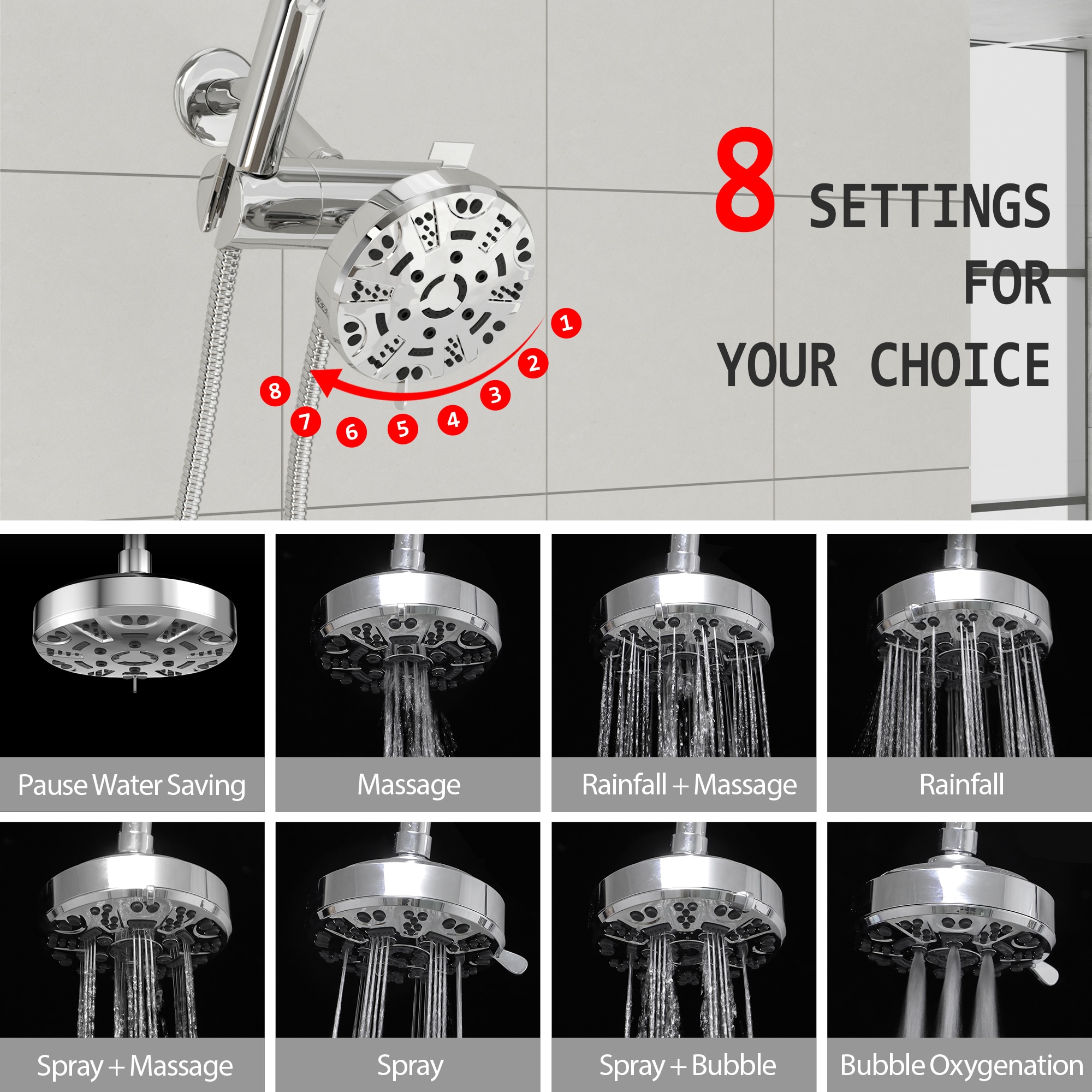 KICHAE KSLF17008-CH Fixed-Showerhead - View #4