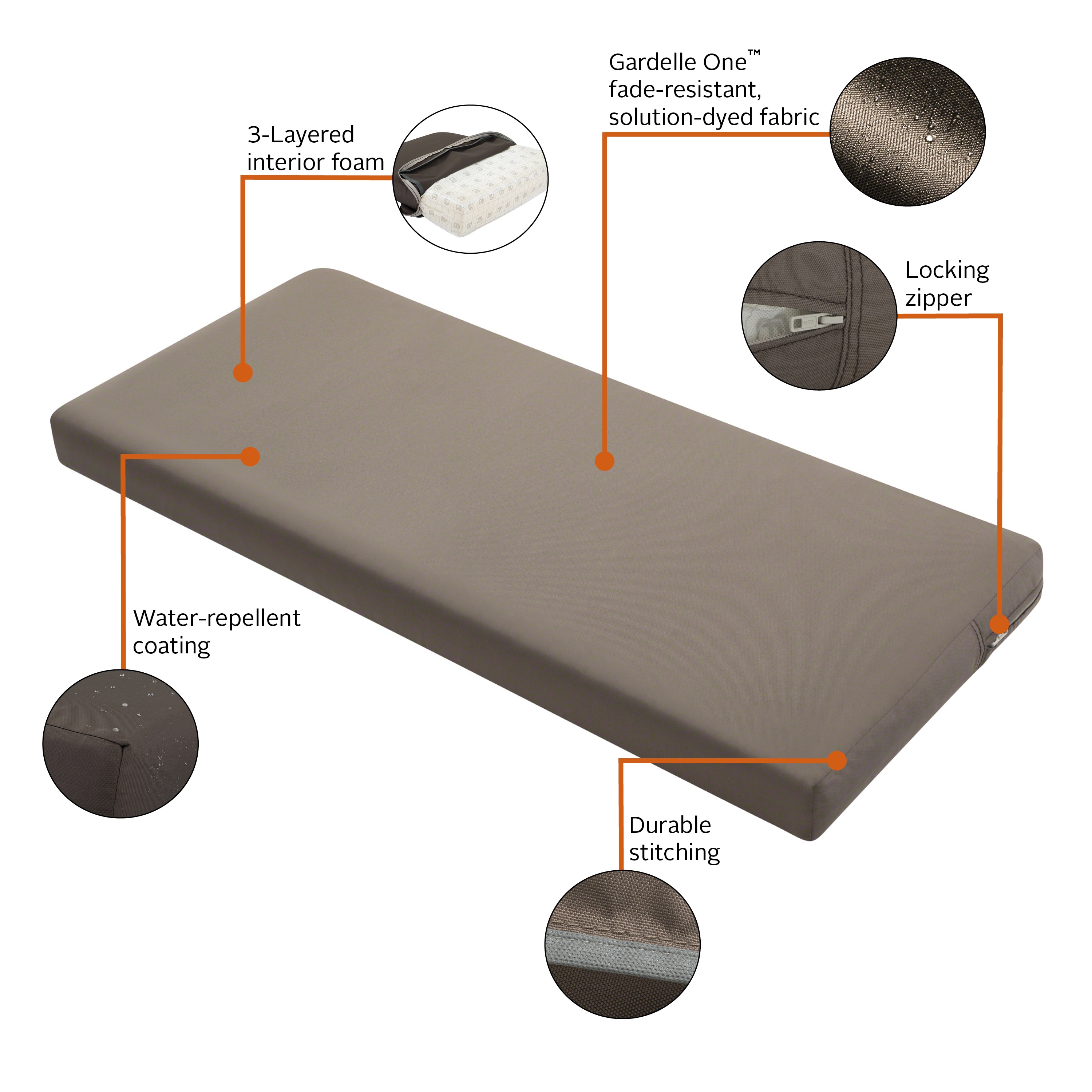 Classic Accessories 62-015-TAUPE-EC Patio-Furniture-Cushions - View #6