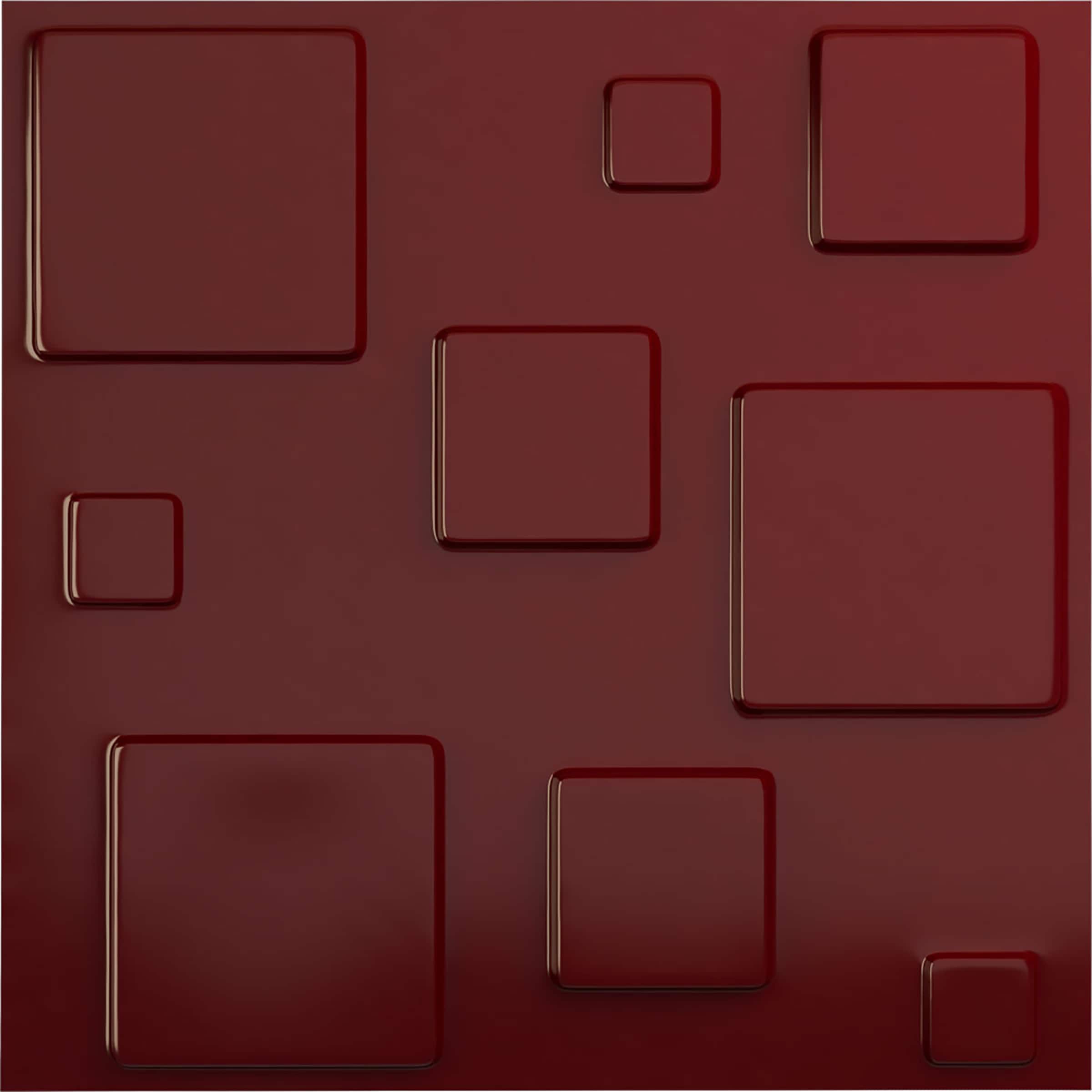 Ekena Millwork WP20X20DEHML 19-5/8-in x 19-5/8-in Embossed Gloss Merlot PVC Wall Panel