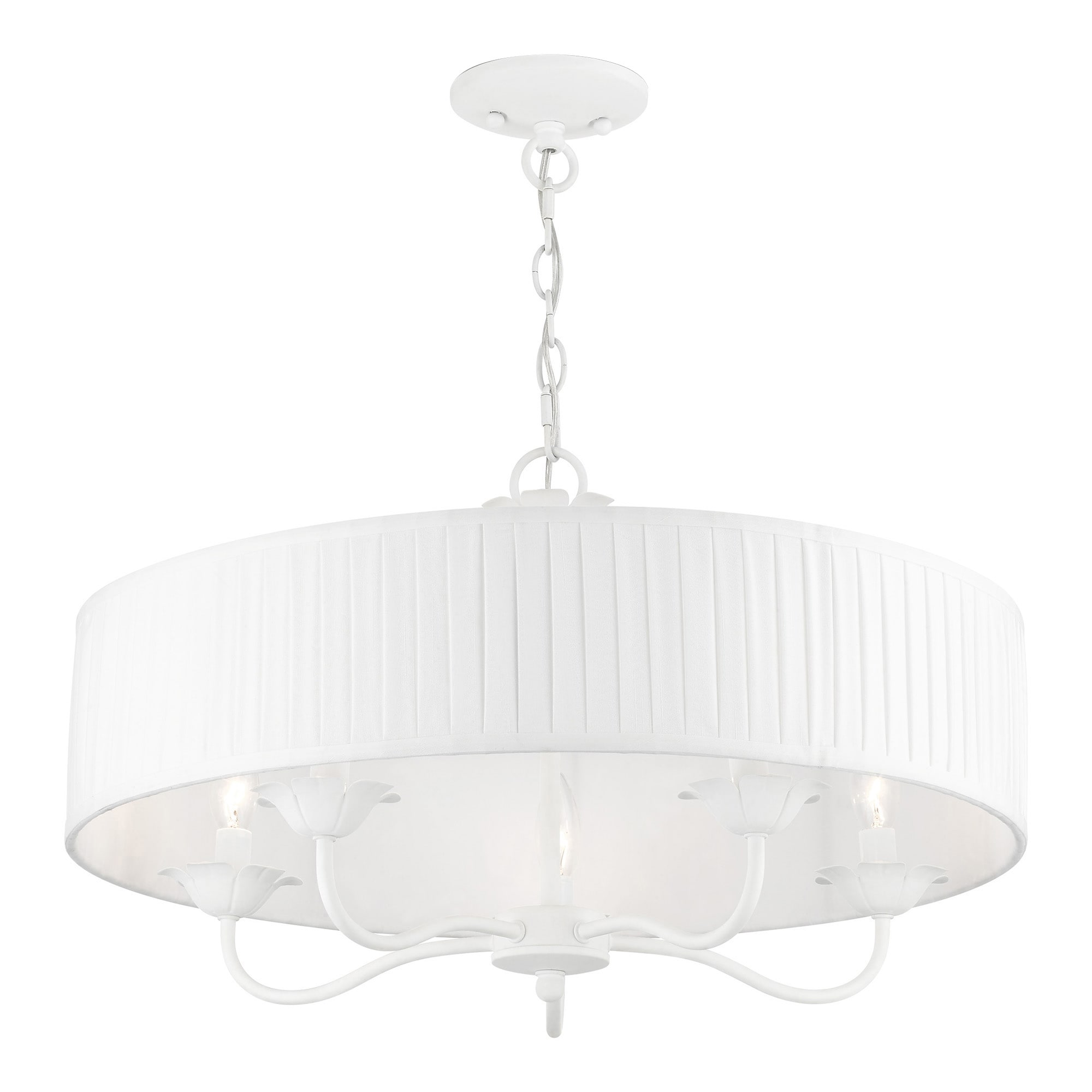 Edinburgh 23" White Glass Drum Pendant Light