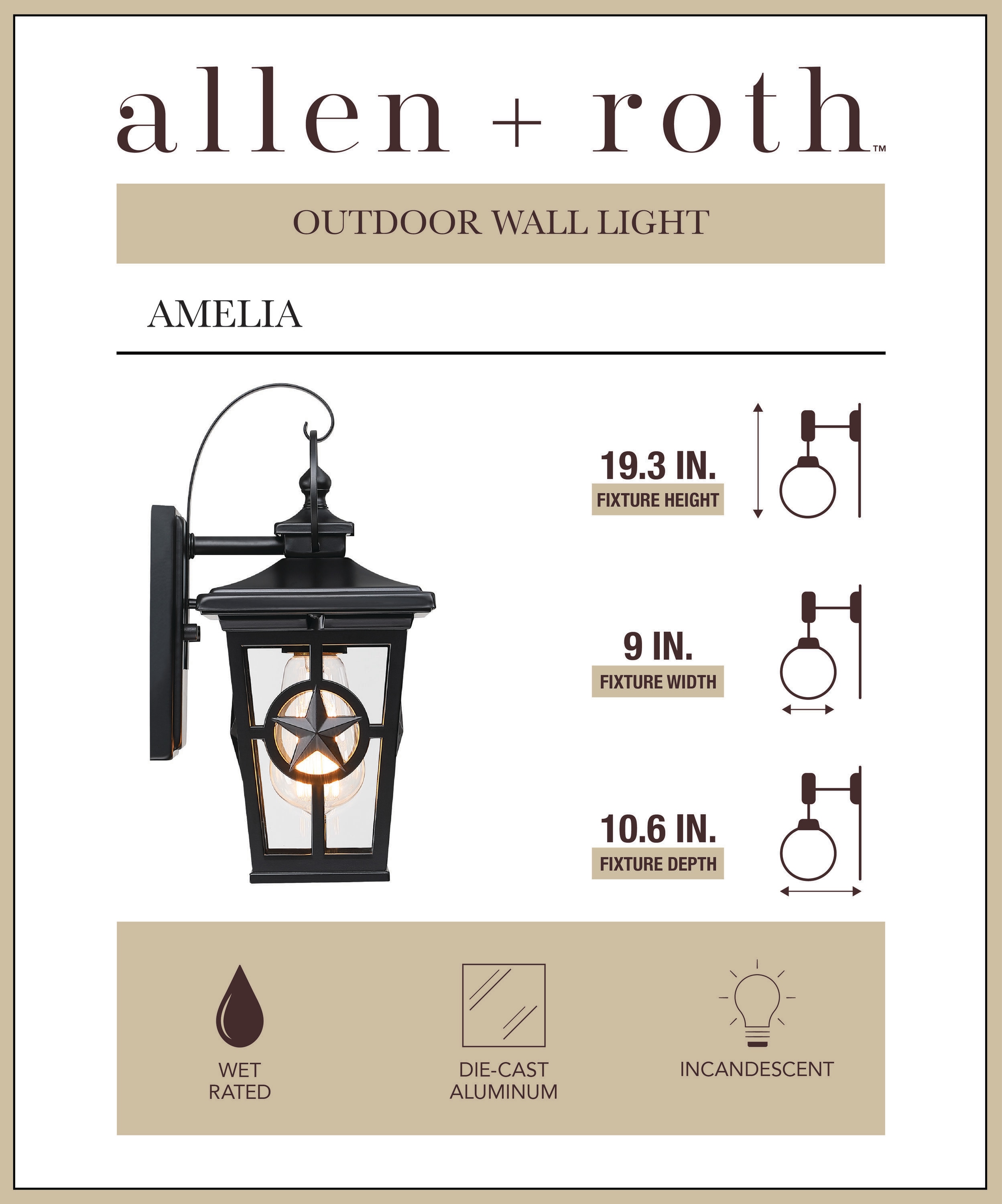 allen + roth FY18-171-L Outdoor-Wall-Lighting - View #2