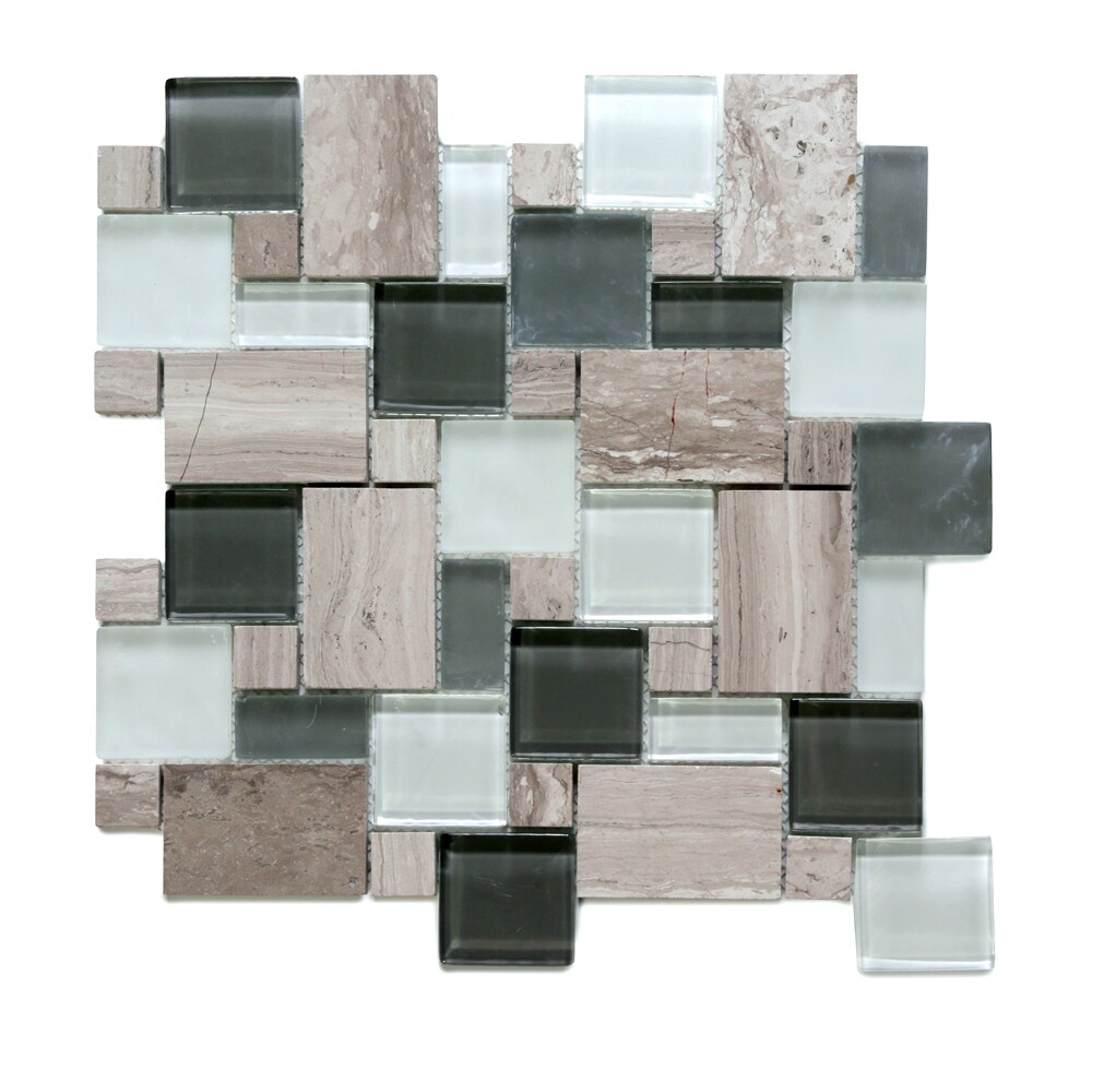 Solistone 9038L Opera Glass 10-Pack Bel Canto Light 12-in x 12-in Multi-finish Glass Marble Mixed Pattern Wall Tile