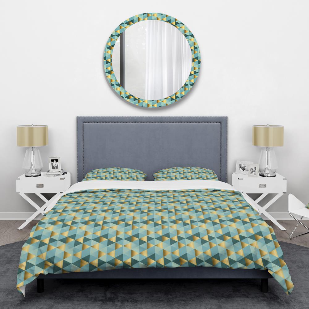 Designart BED24065-K 3 -Piece Blue King Duvet cover Set