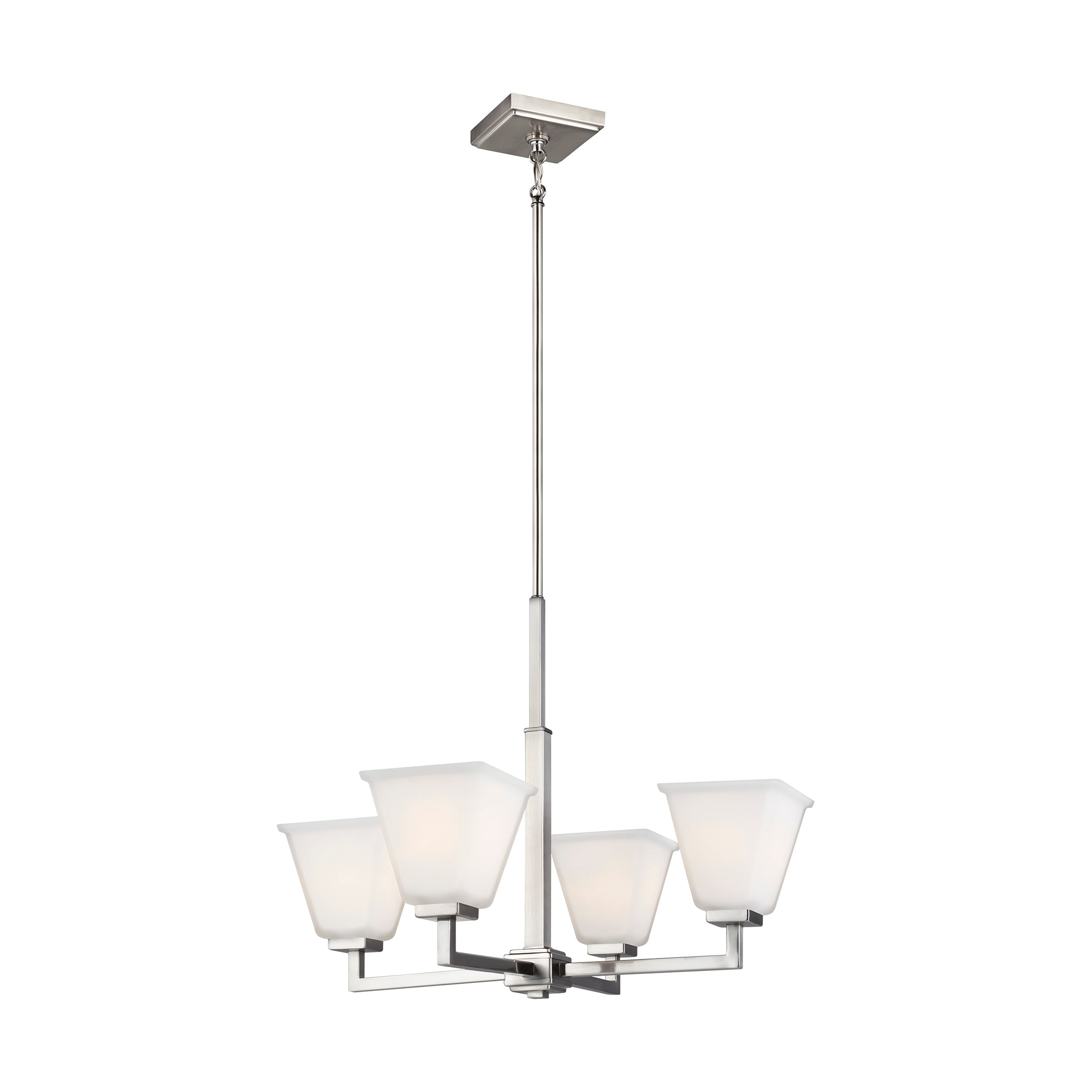 Generation Lighting 3113704-962 Ellis Harper 4 -Light Brushed Nickel Transitional For Use in Dining Rooms, Foyers, Kitchens, Chandelier