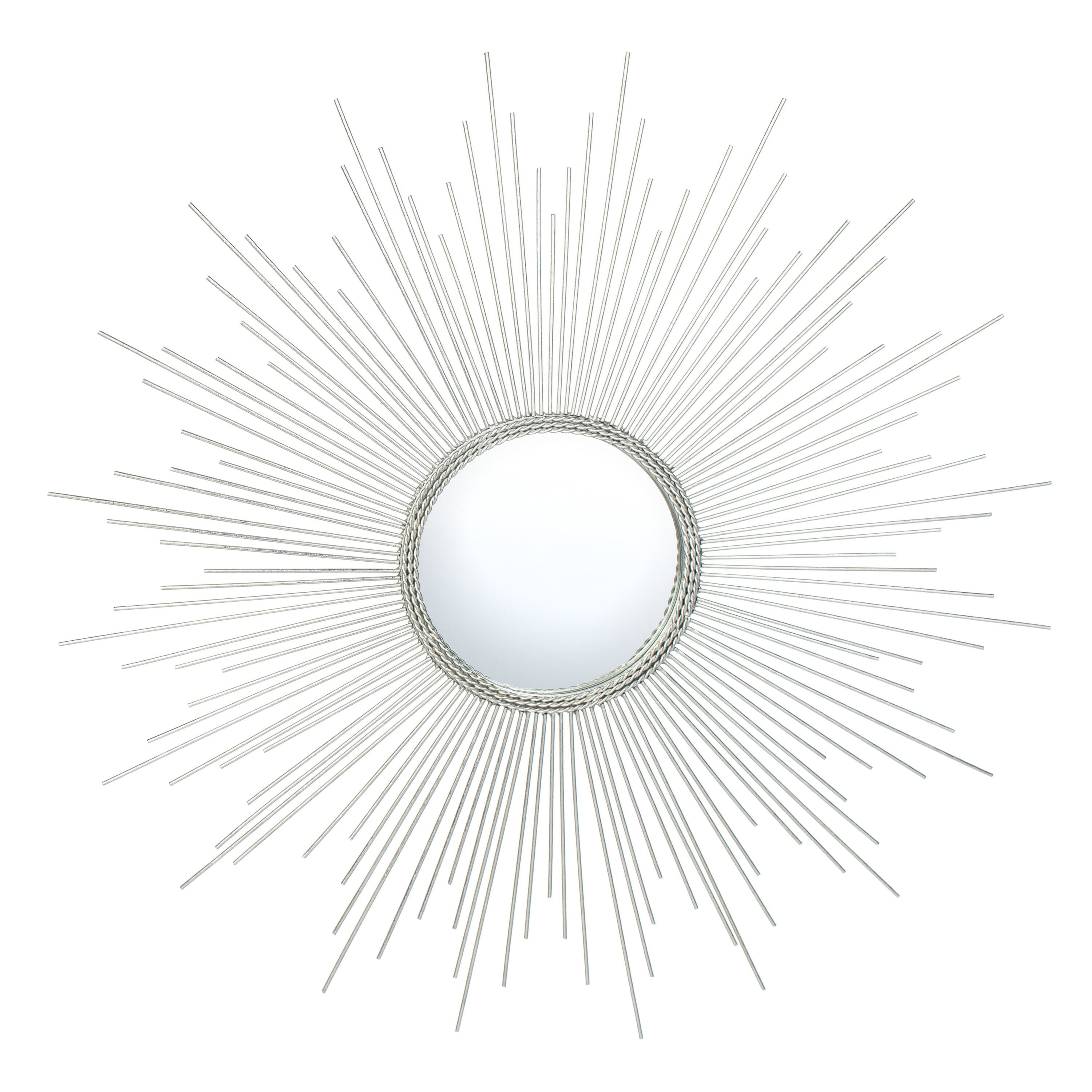 Safavieh Emme 30-in W x 30-in H Sunburst Silver Framed Wall Mirror