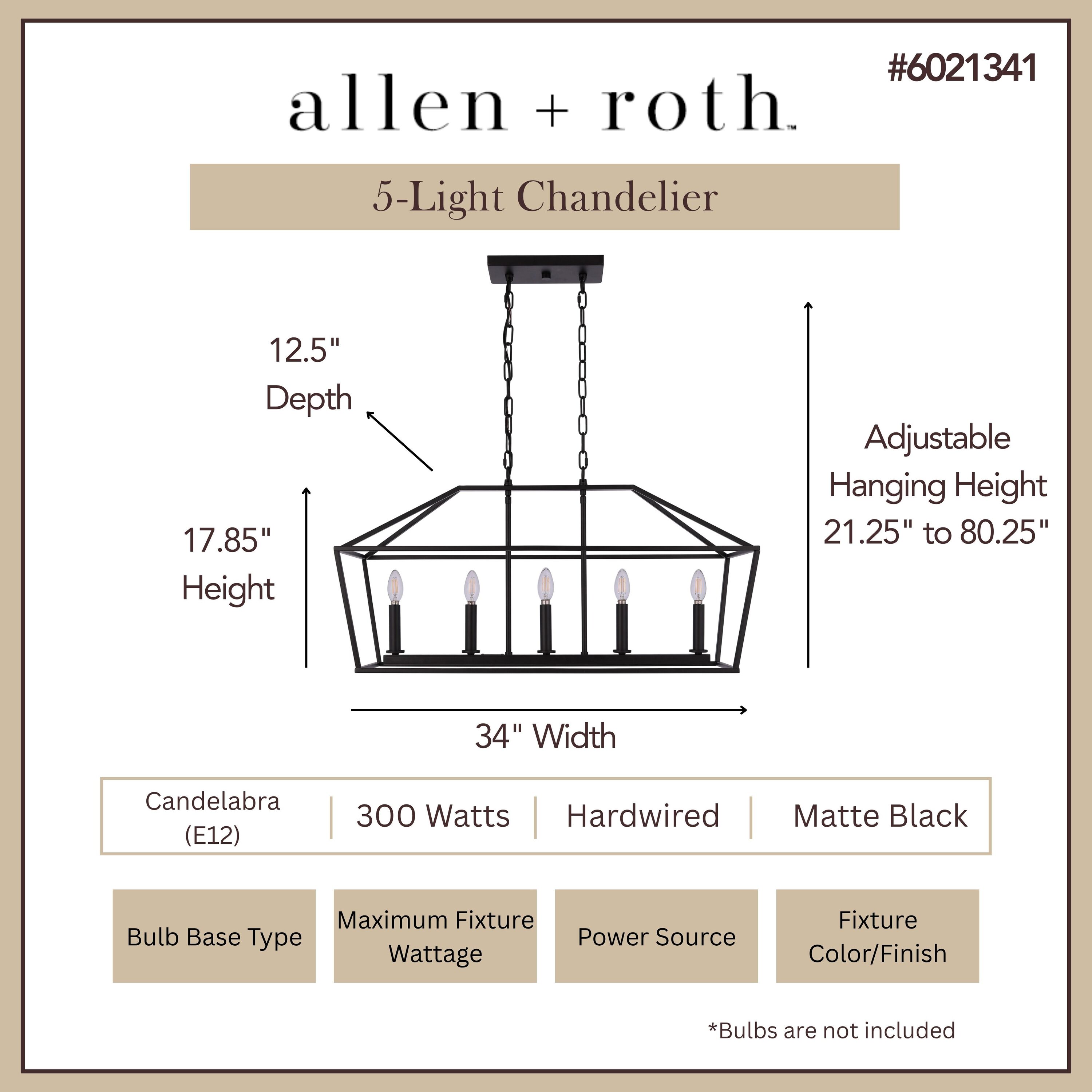 allen + roth CH31-5MBK Pendant-Lights - View #3