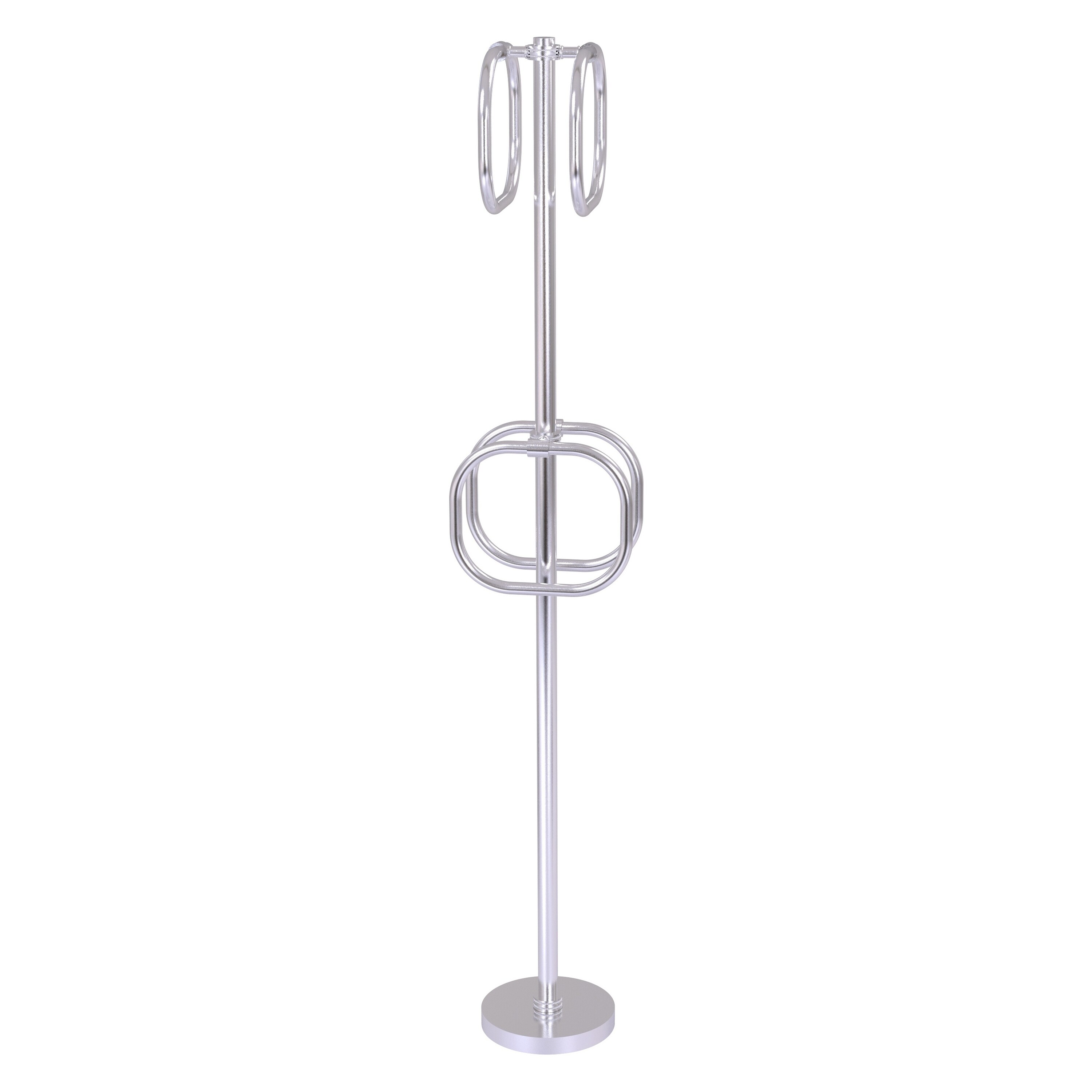 Allied Brass TS-40D-SCH Satin Chrome Freestanding floor Single Towel Ring