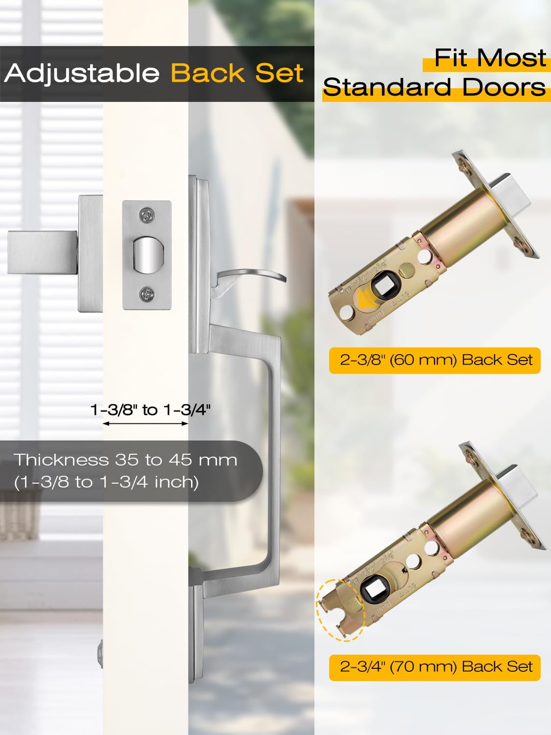 ITOPFOX Front Entry Door Handle Set Satin Nickel Exterior Door Lever ...