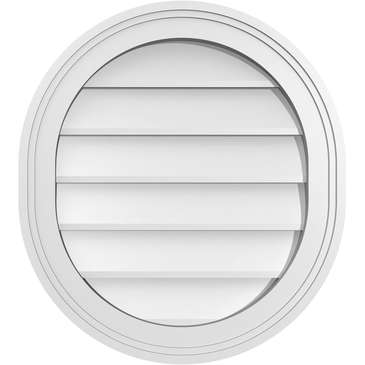 Ekena Millwork GVPVR18X2002SN 18-Inches x 20-Inches Off-white Oval PVC Gable Louver Vent