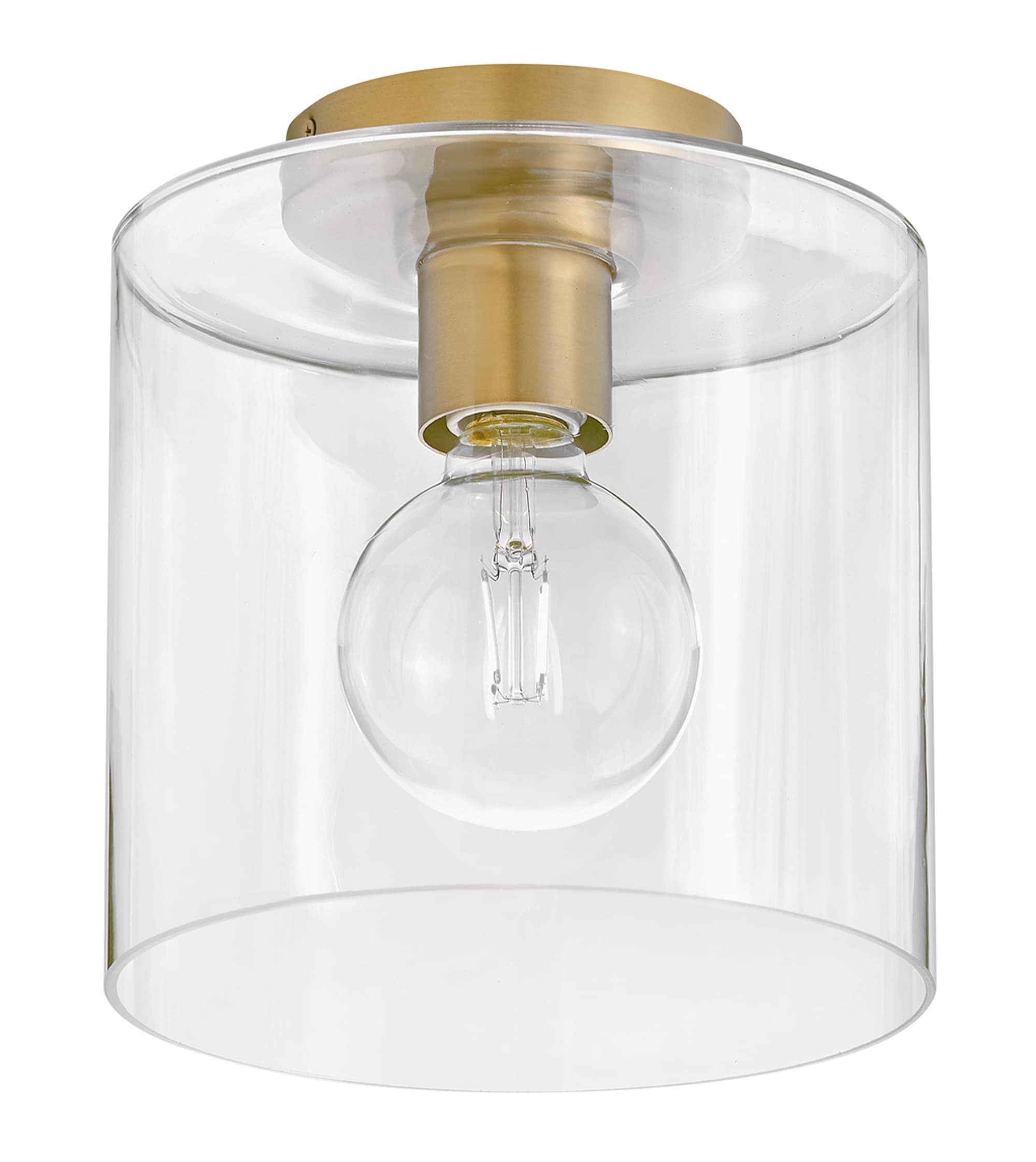 Pippa Clear Glass Brass 1-Light Flush Mount