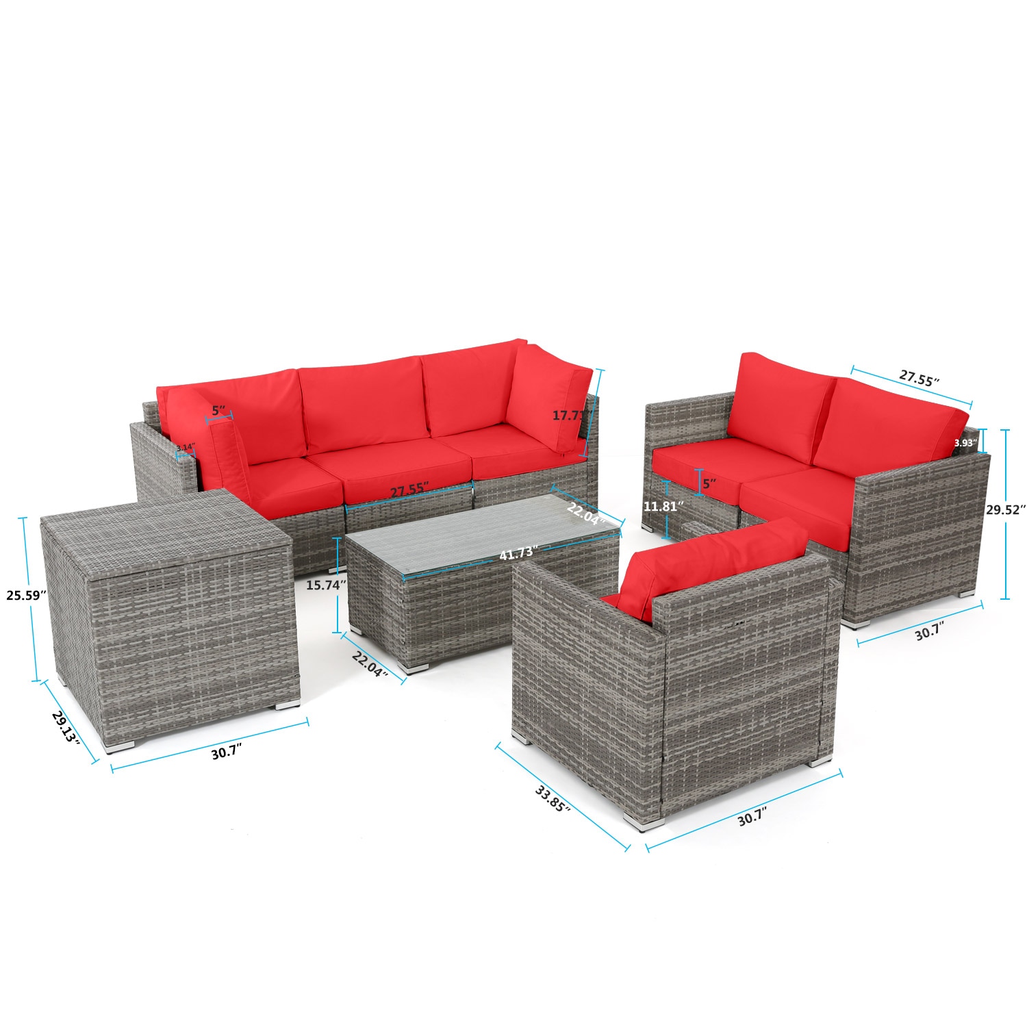 Tribesigns HO008-GYRD Patio-Sofas-Daybeds - View #6