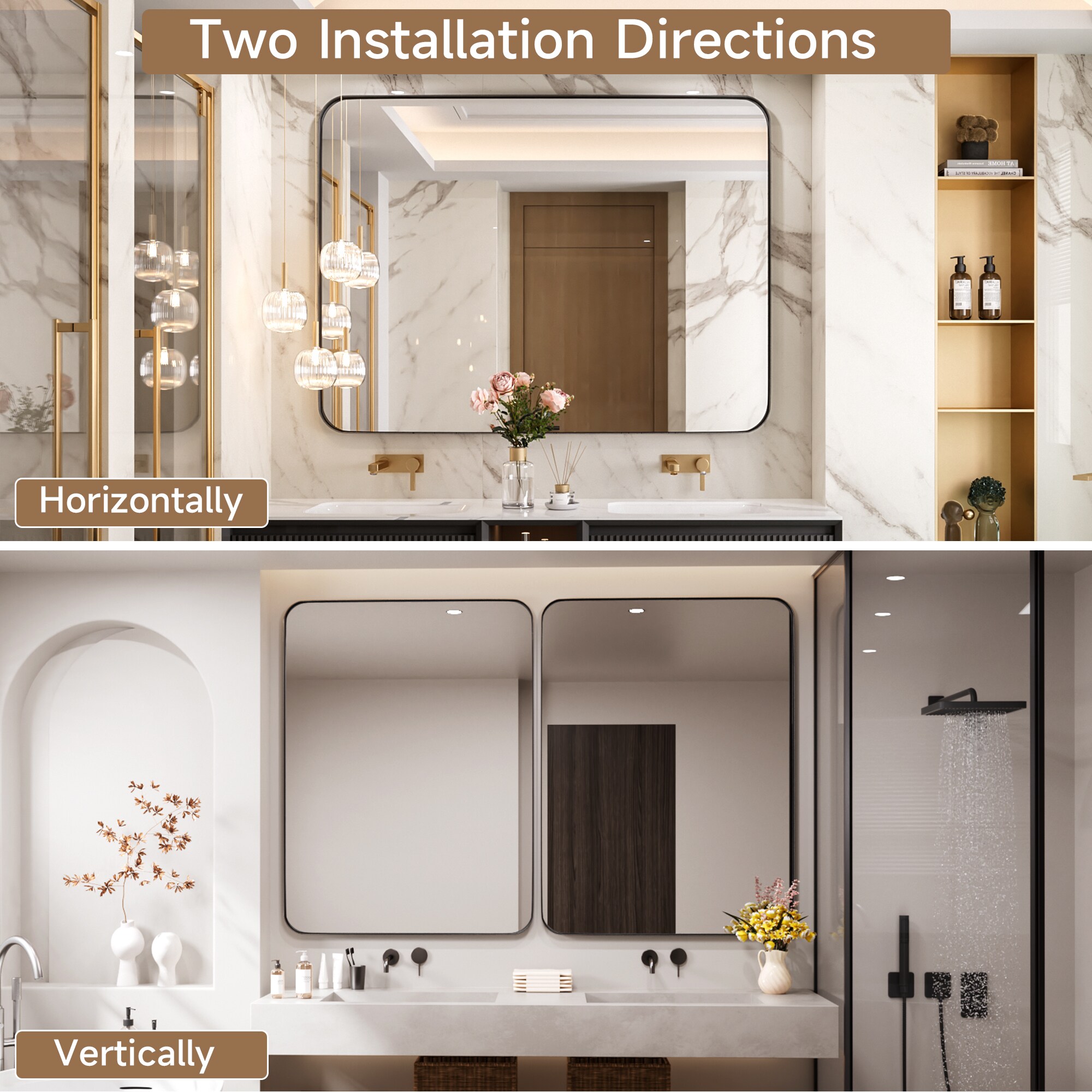 LOVMOR Y-TM2436-B Framed-Bath-Mirrors - View #8