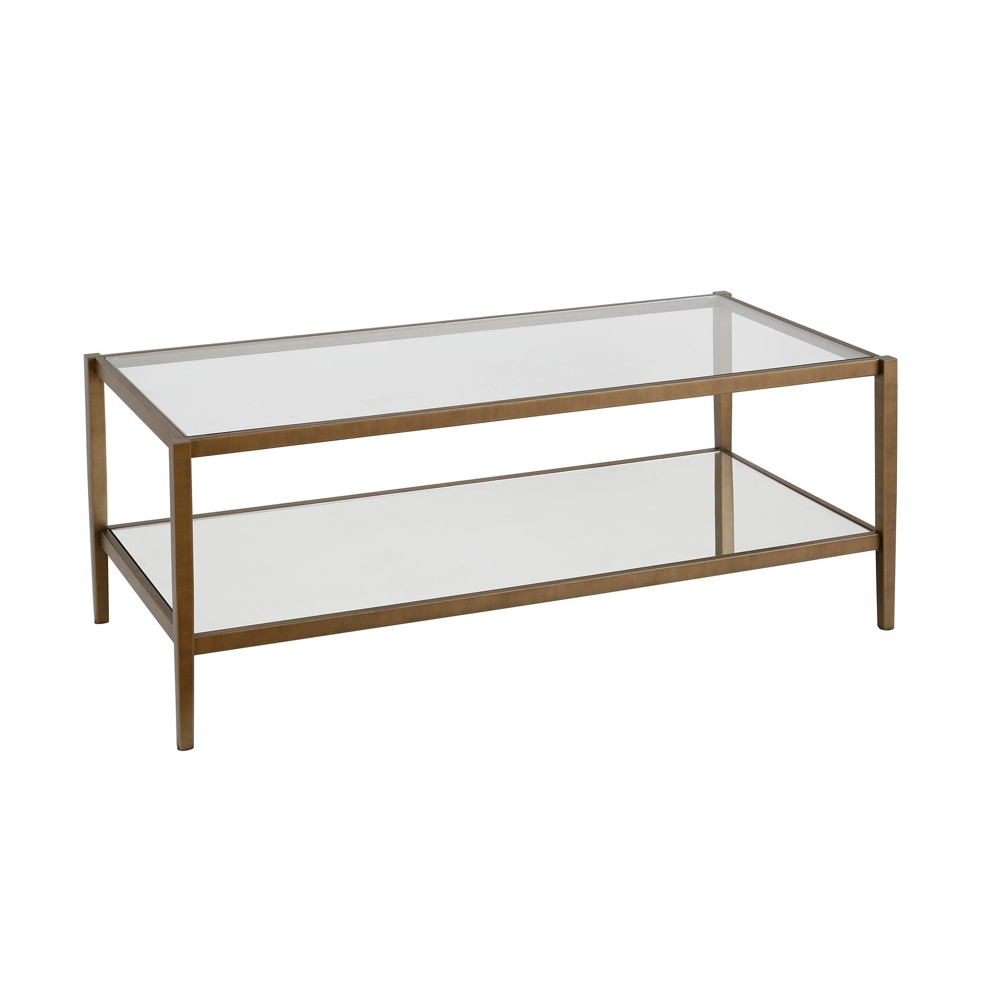 Hailey Home Wilda Brass/Glass Modern Coffee Table CT0143 at Lowes.com