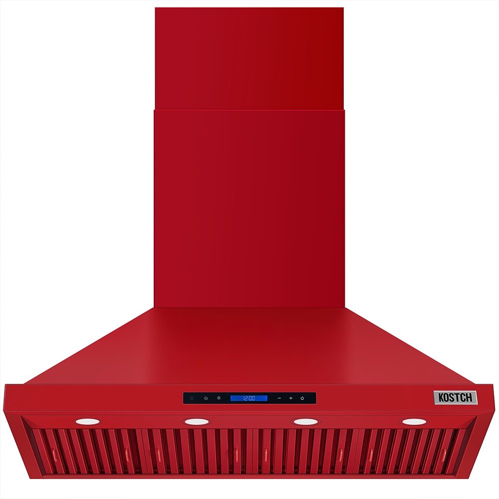 KOSTCH KOS-48RH09M-R 48 inch Convertible 1200-CFM Red Wall-Mounted Range Hood