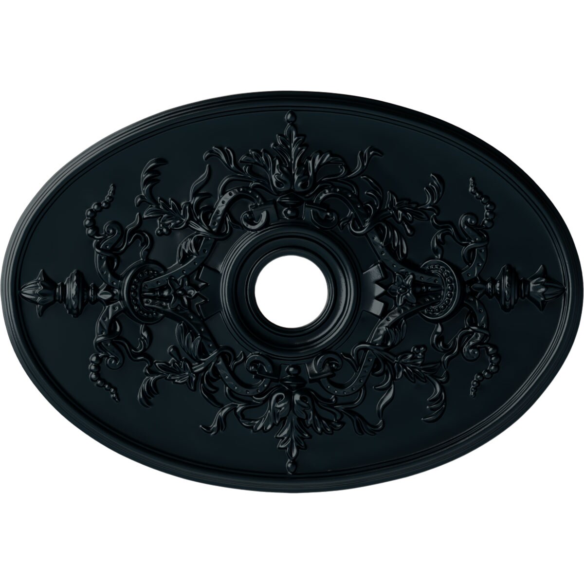 Ekena Millwork CM21X30ALNSF Alexa 21.25-in W x 30.75-in L Painted Night Shade Polyurethane Whole Ceiling Medallion