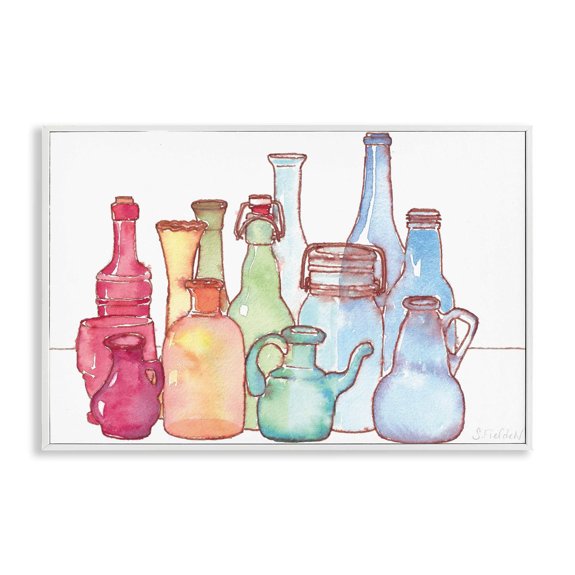 Stupell Industries BS-579-WFR-20X30 Colorful Vases Collection Framed Giclee design by Stephanie Fielden