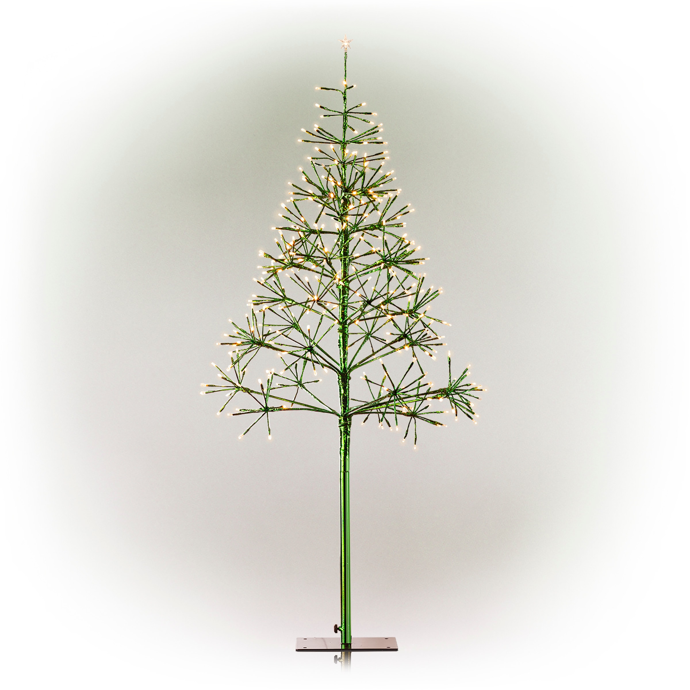 Alpine Corporation CRD111S-GN 4.4-Feet Pre-lit Artificial Christmas Tree with White LED Lights