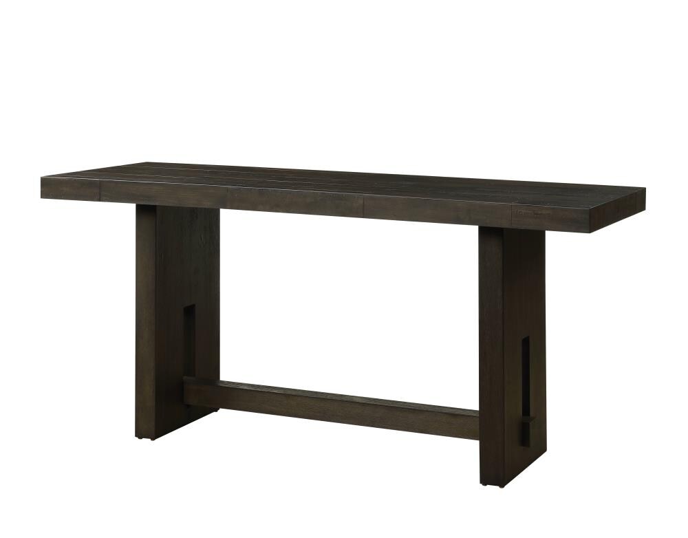 ACME FURNITURE 72220 Haddie Distressed Walnut Transitional Counter Table, Wood with Wood Trestle Base 77-in L x 36-in H