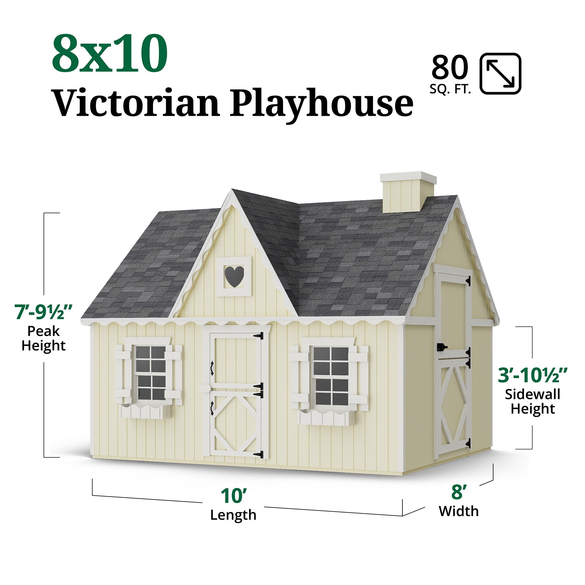 Little Cottage Co 8X10 VP-PNK-FK-LFT playhouses - View #3