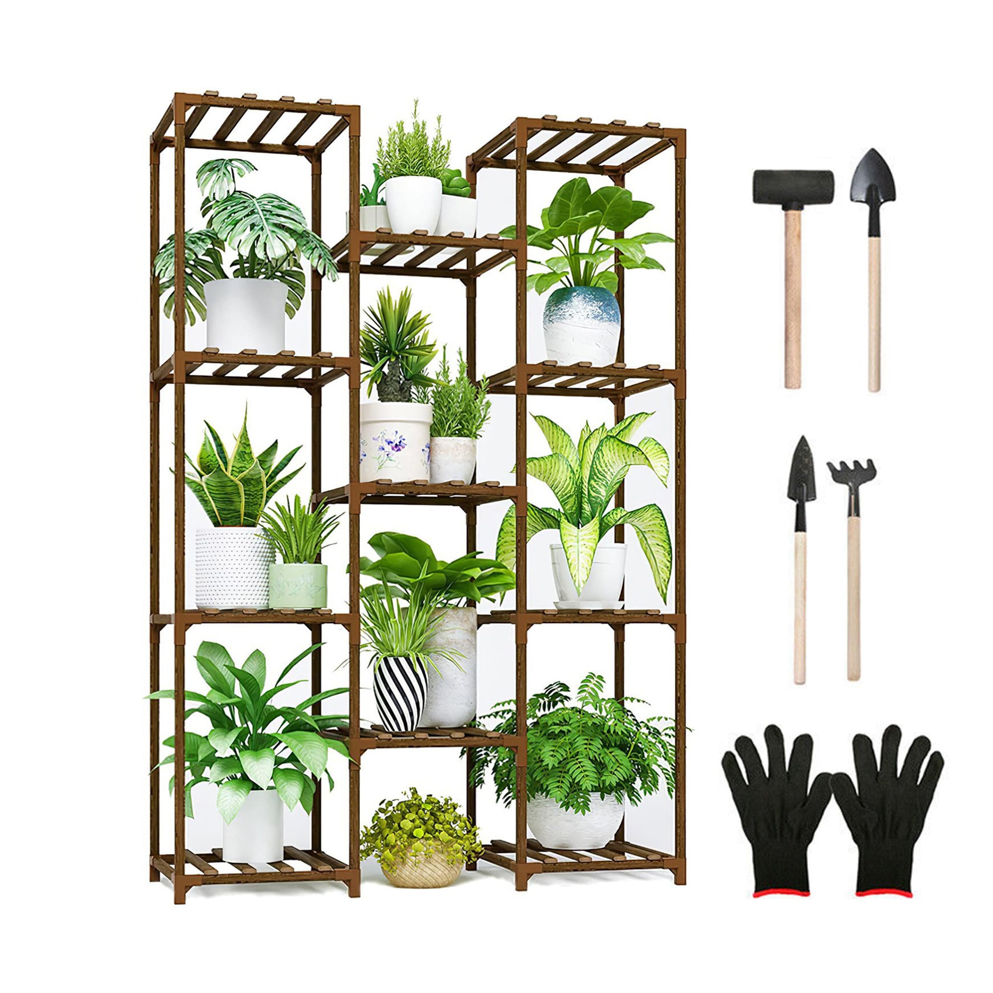 AHIOU HOME ZAAHD-HGVDRGPS Meriden 47.44-in H x 34.25-in W Brown Indoor/Outdoor Novelty Wood Plant Stand