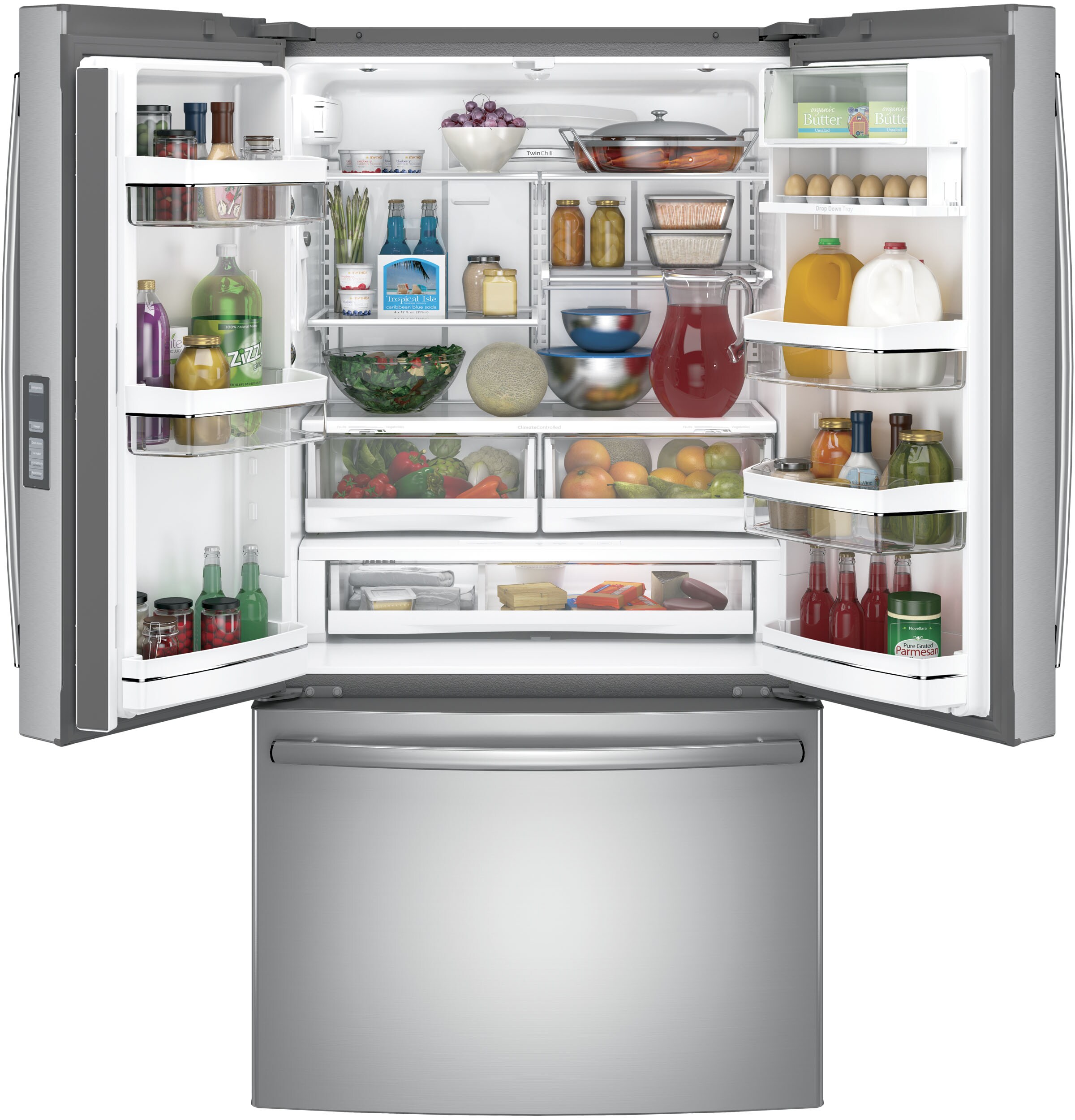 GE Profile 23.1-cu ft Counter-depth French Door Refrigerator with Ice ...