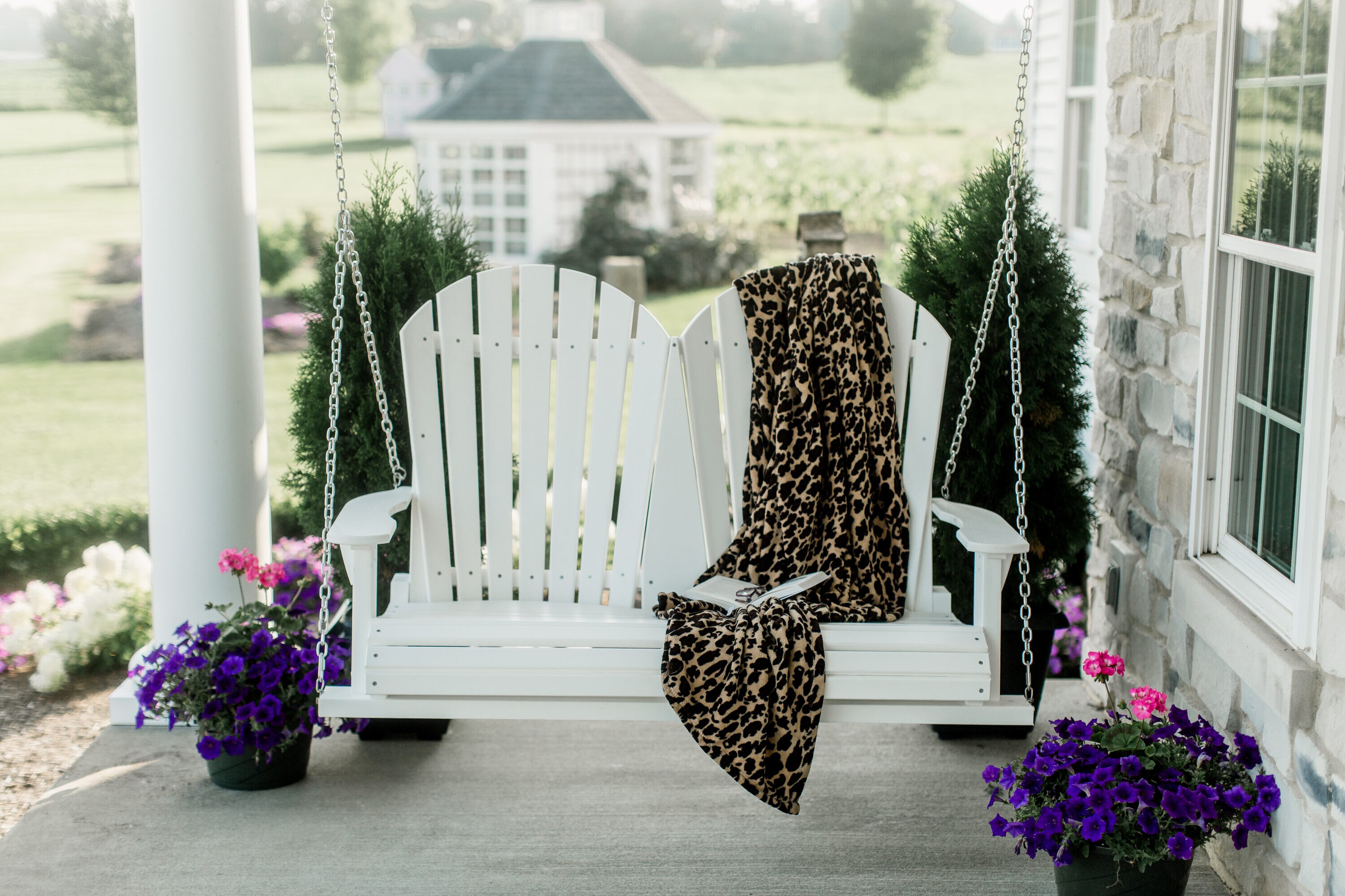 Aruba Blue HDPE 2-Person Outdoor Porch Swing