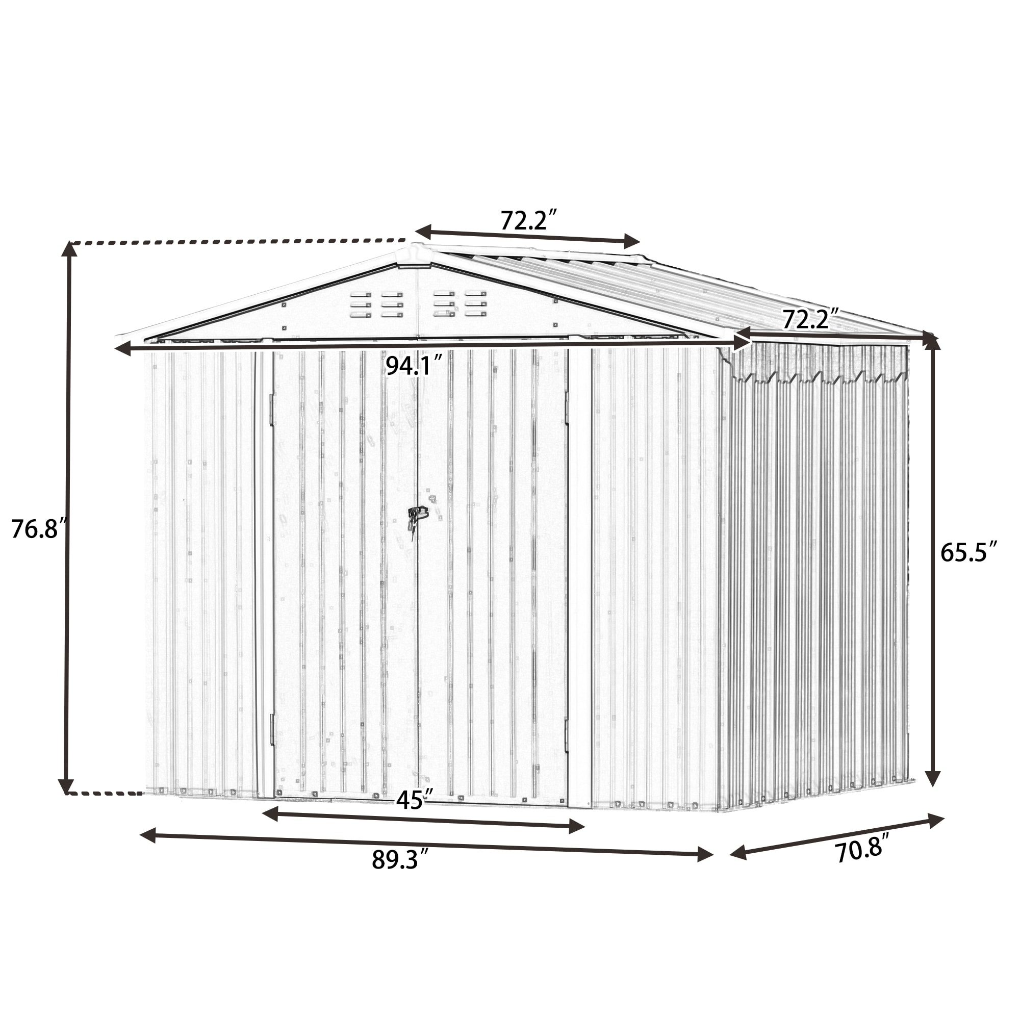 Clihome CL-TP71700196DGY Metal-Storage-Buildings-Sheds - View #7