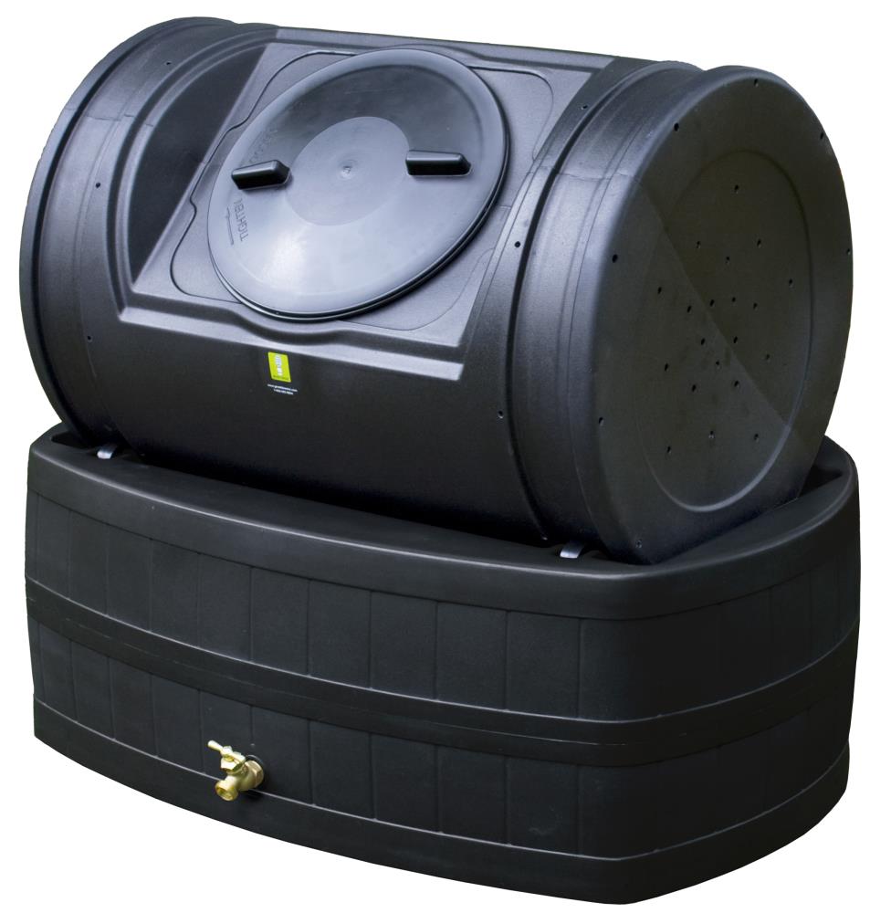 Compost Wizard EZWH-BLK 50 Plastic Combination Composter and Rain Barrel Composter