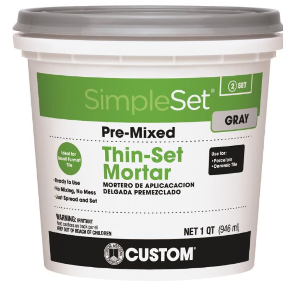 Custom Products - Custom Building Products SimpleSet Gray Thin Set Mortar 1 qt