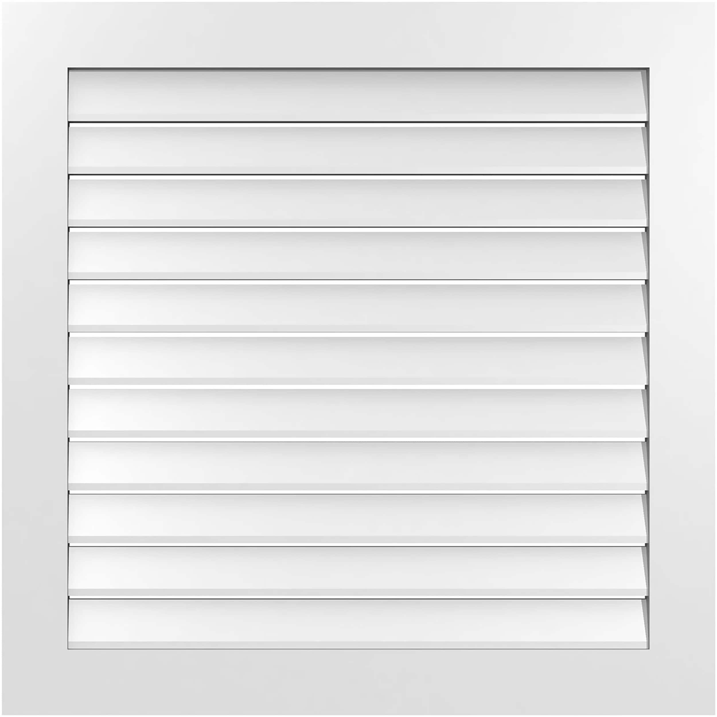 Ekena Millwork GVPVE38X3801SF 38-Inches x 38-Inches Off-white Square PVC Gable Louver Vent