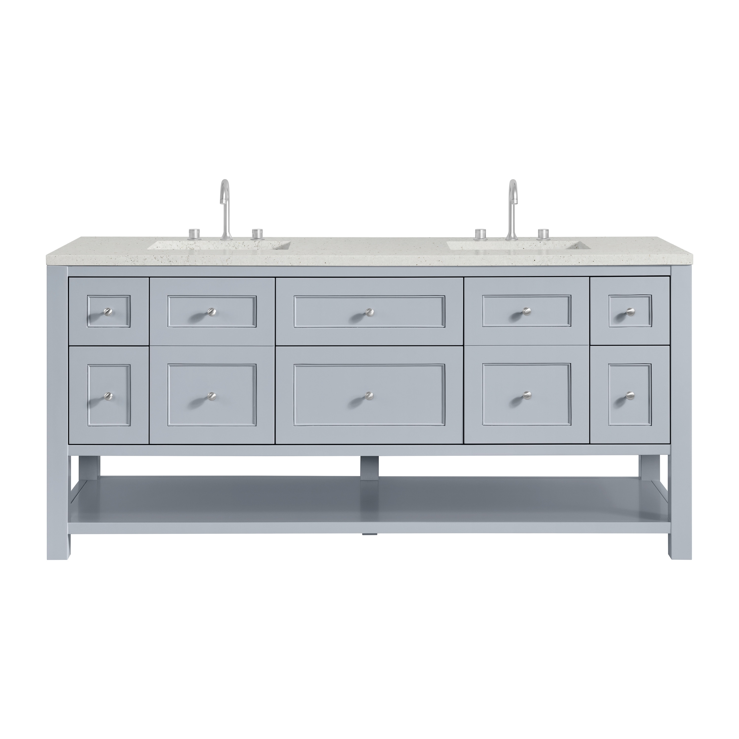 James Martin Vanities 330-V72-SRB-3LDL Breckenridge 72-in Serenity Blue Undermount Double Sink Bathroom Vanity with Lime Delight Quartz Top