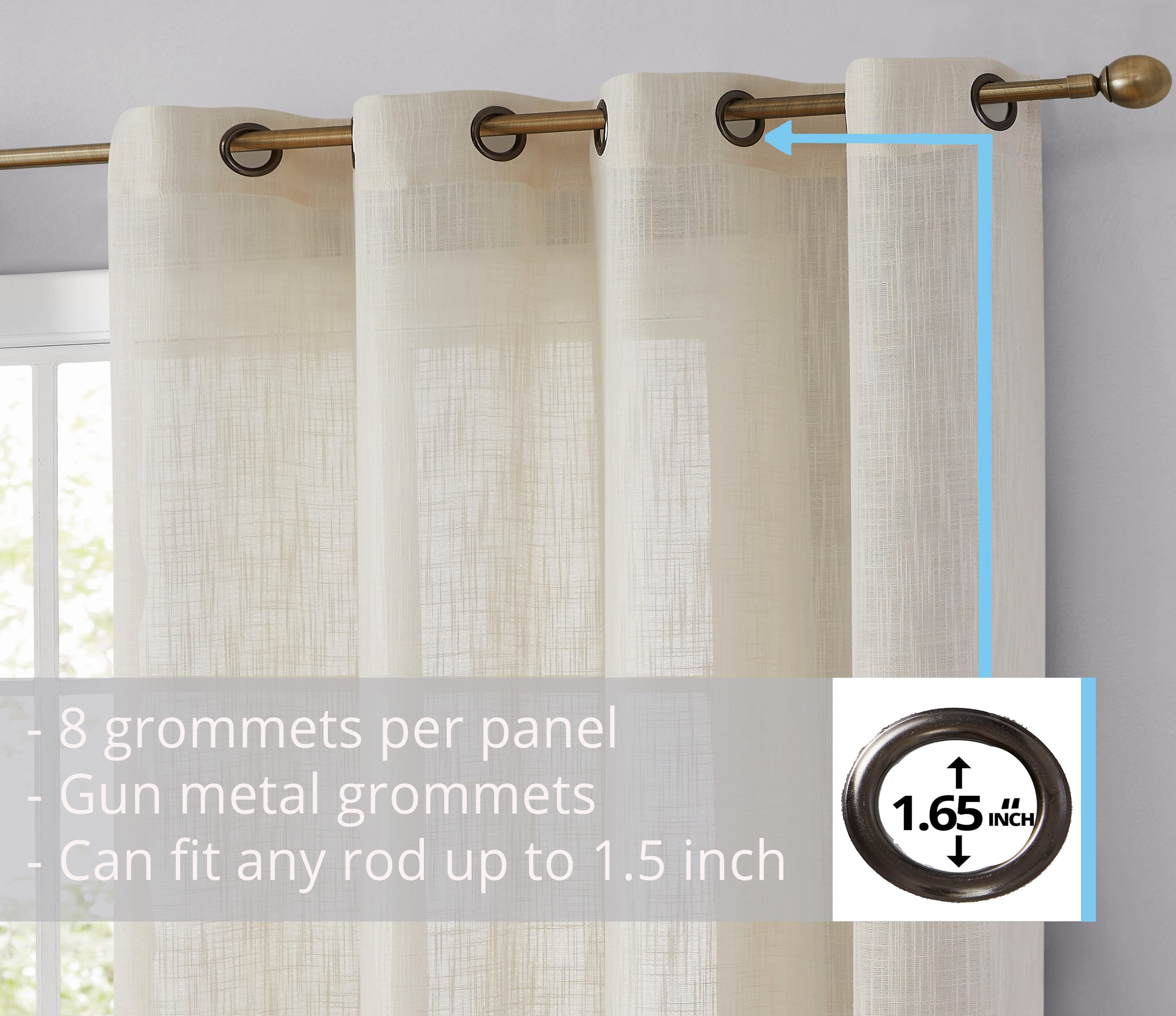 HLC.me ABY-FXLNGR-CRM54 curtains - View #2