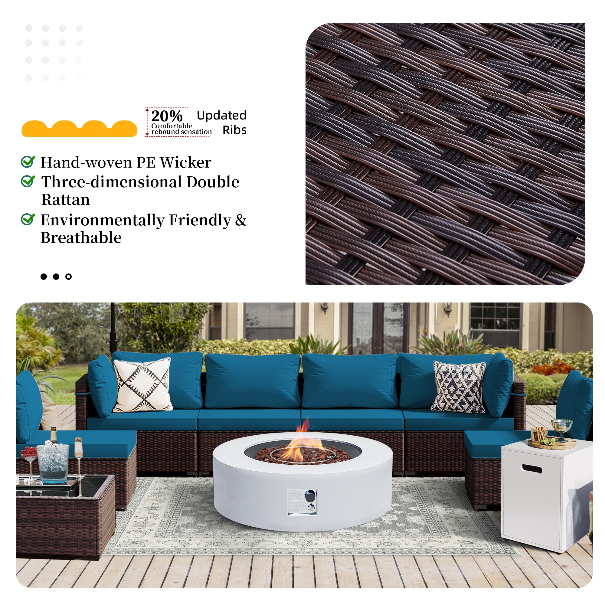 UPHA PL-2CZ-42TPWH-Z3 Patio-Conversation-Sets - View #6