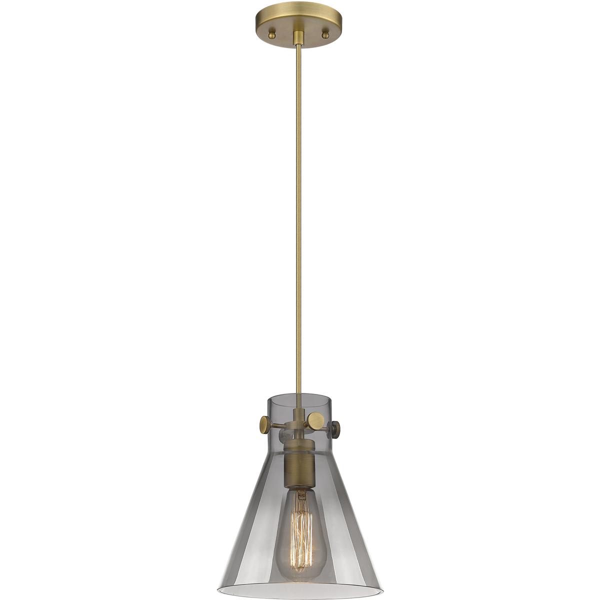 Innovations Lighting - 410-1PS-BB-G411-8SM Downtown Urban Newton Cone Pendant Brushed Brass