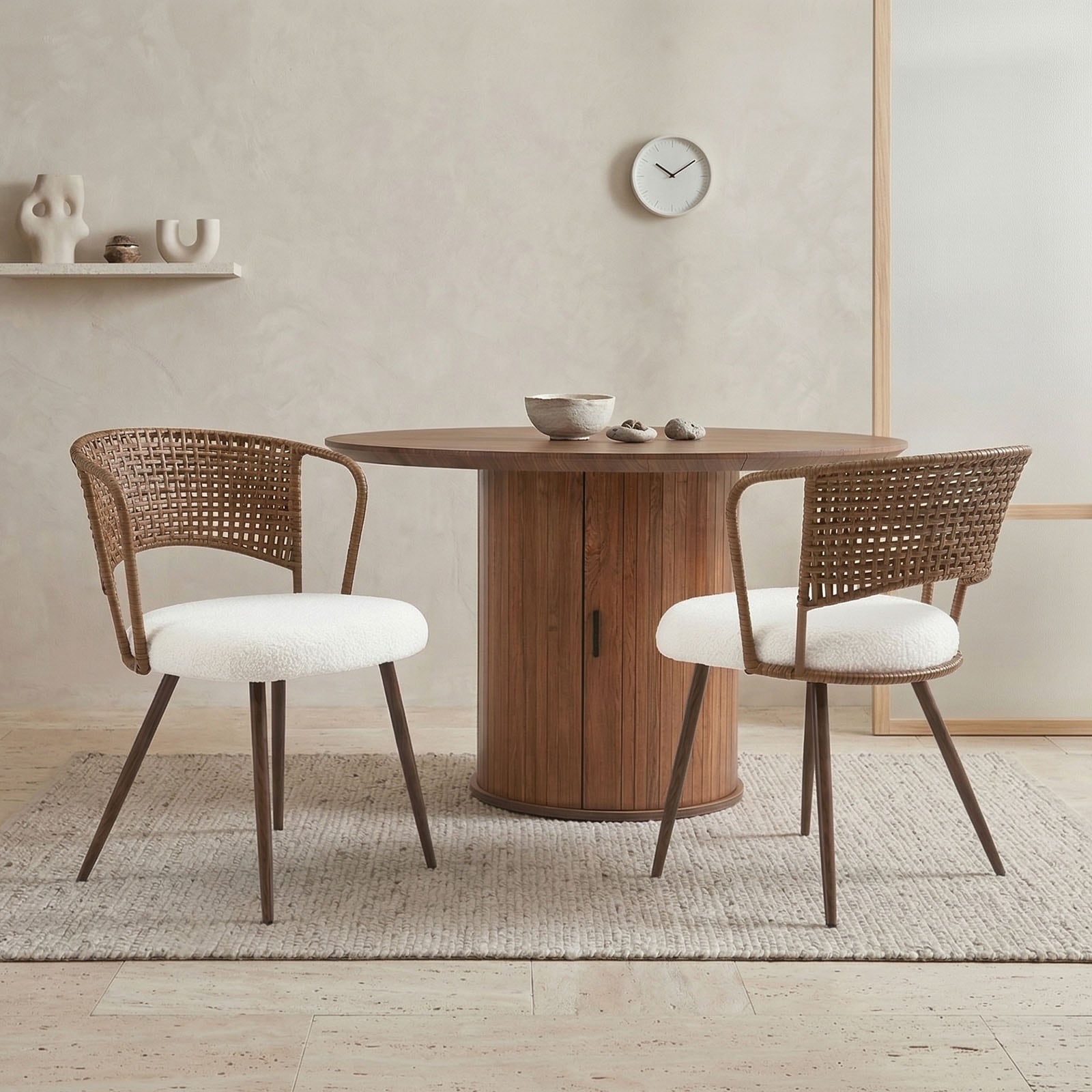 Clihome - Set of 2 Dining Chairs Contemporary/Modern Chenille Upholstered Dining side chair ( Met...