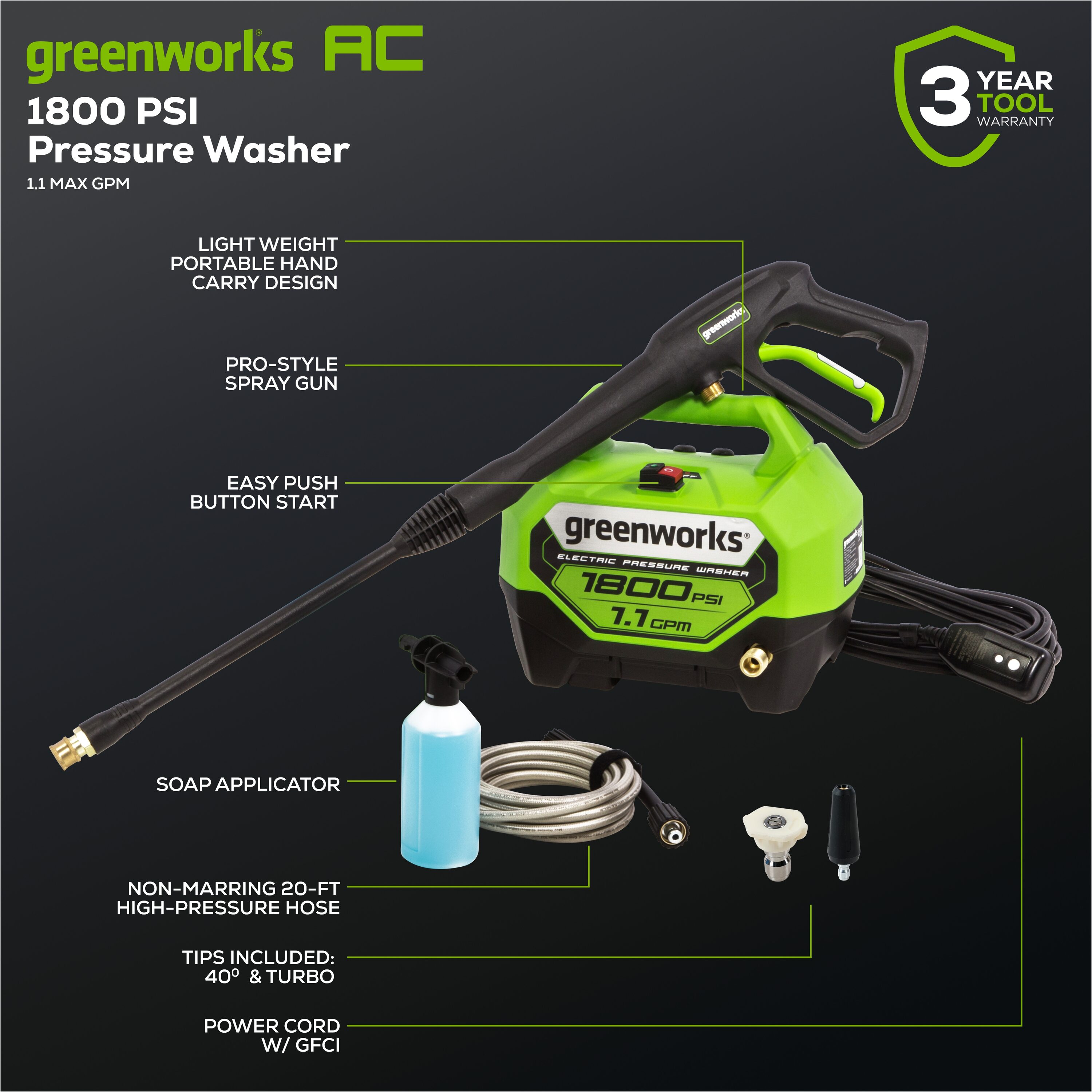 Greenworks GPW1804TN Gas-Pressurewashers - View #6