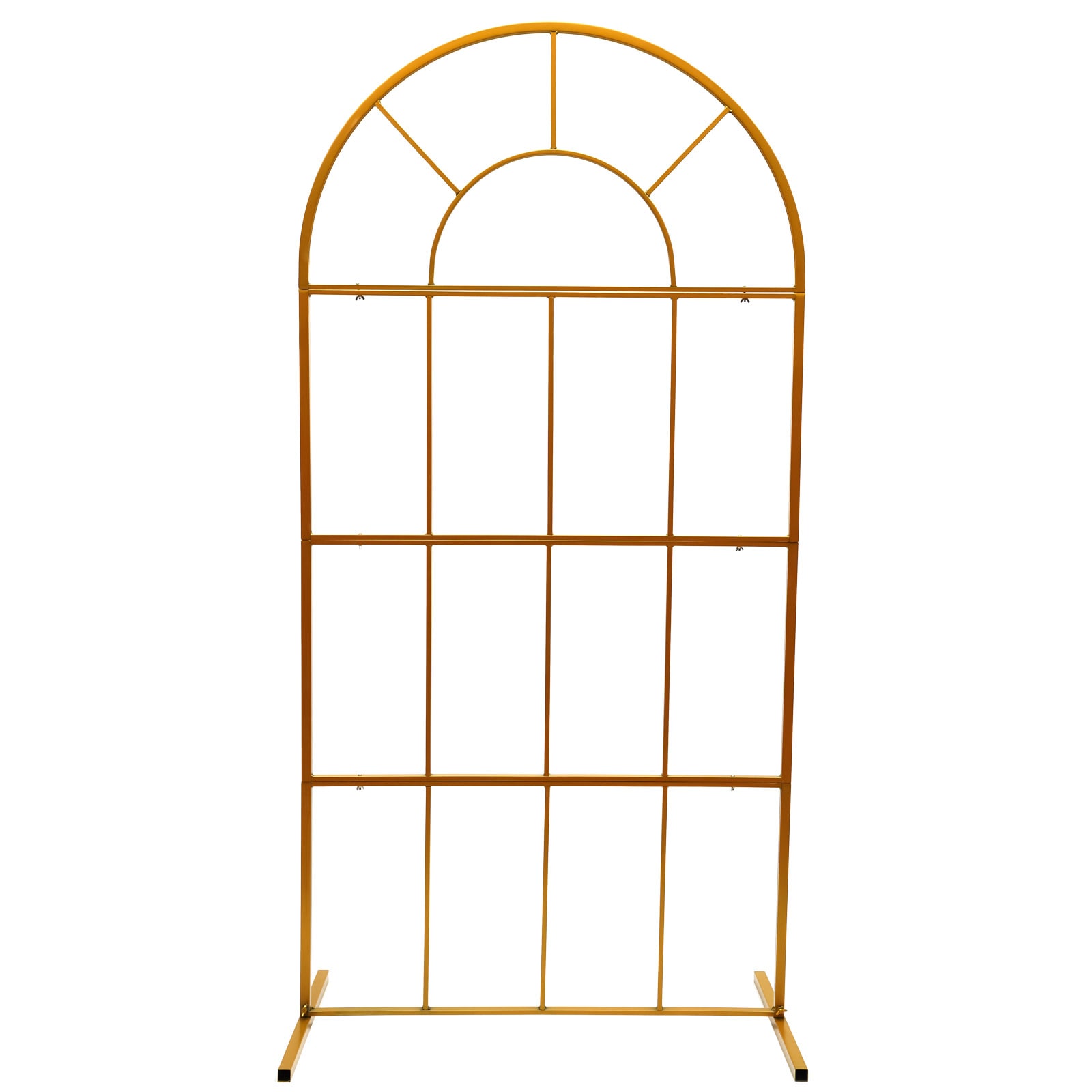 CNCEST OT-ZJGJ-5250 6.56-ft W x 3.28-ft H Arched Gold Arch Iron Mesh DIY Wrought iron Garden Arbor