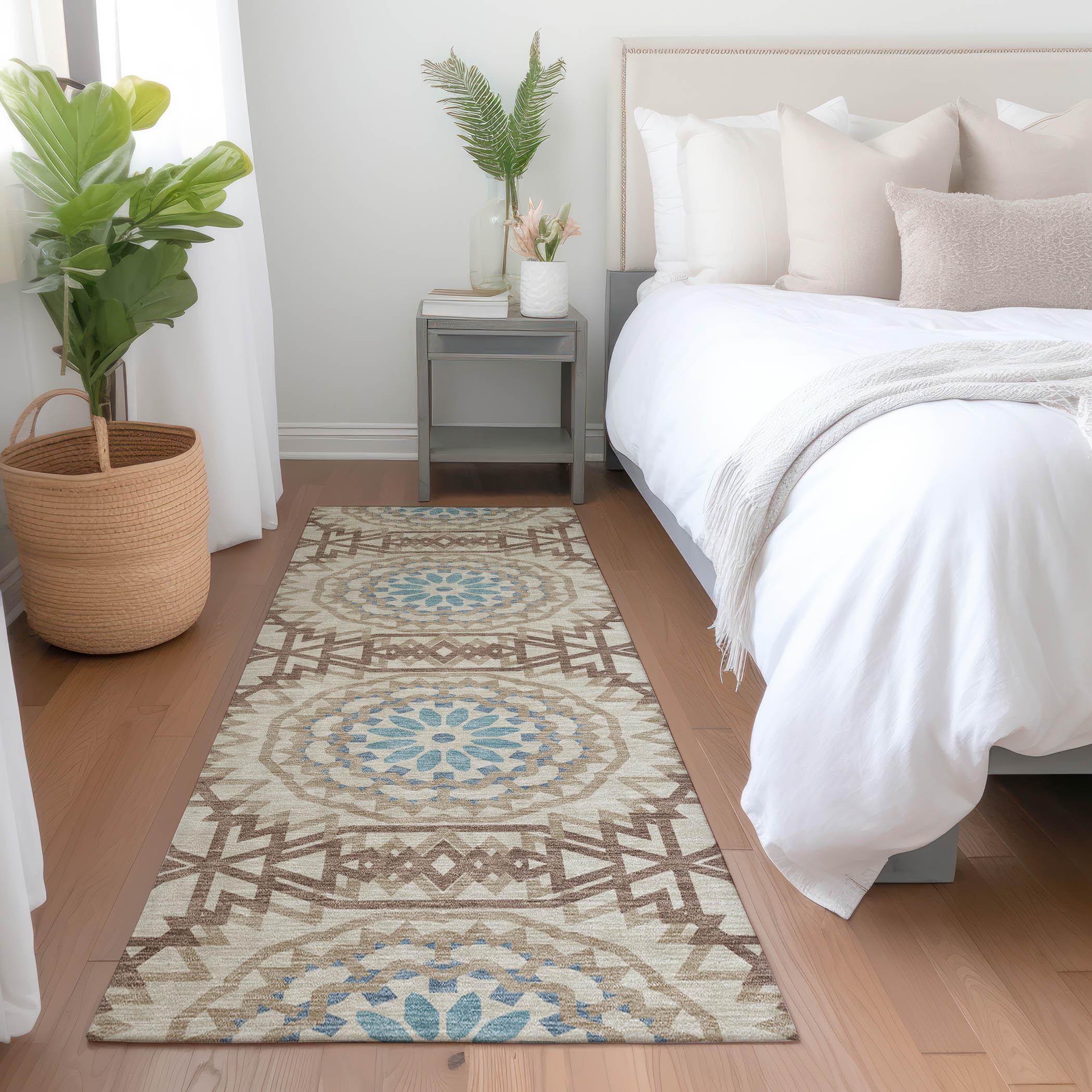 Addison Rugs ACN619KH2X8 Chantille ACN619KH 2 x 7 (ft) Polyester Khaki Rectangular Indoor/Outdoor Abstract Machine washable Runner rug