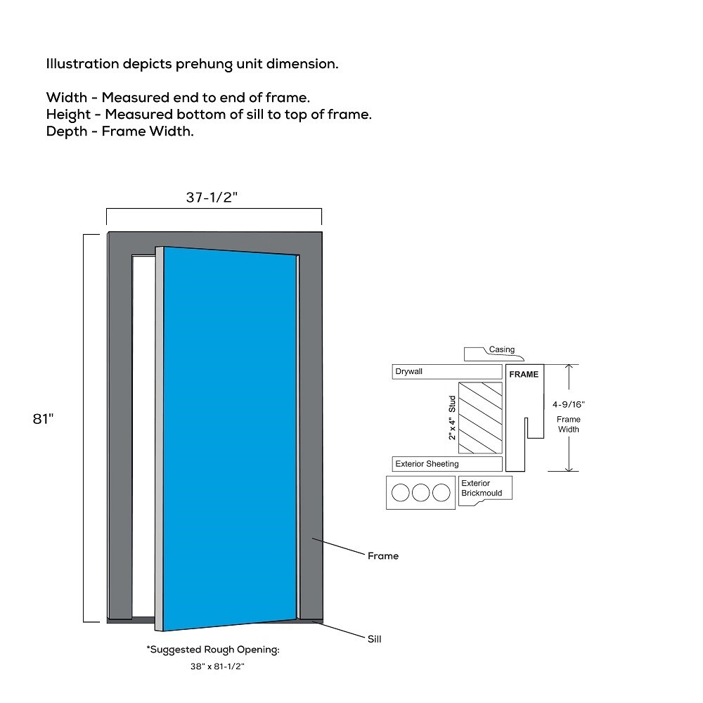 MMI DOOR 36-in x 80-in Fiberglass Full Lite Left-Hand Outswing Primed  Prehung Single Front Door with Brickmould Insulating Core with Blinds in  the Front Doors department at