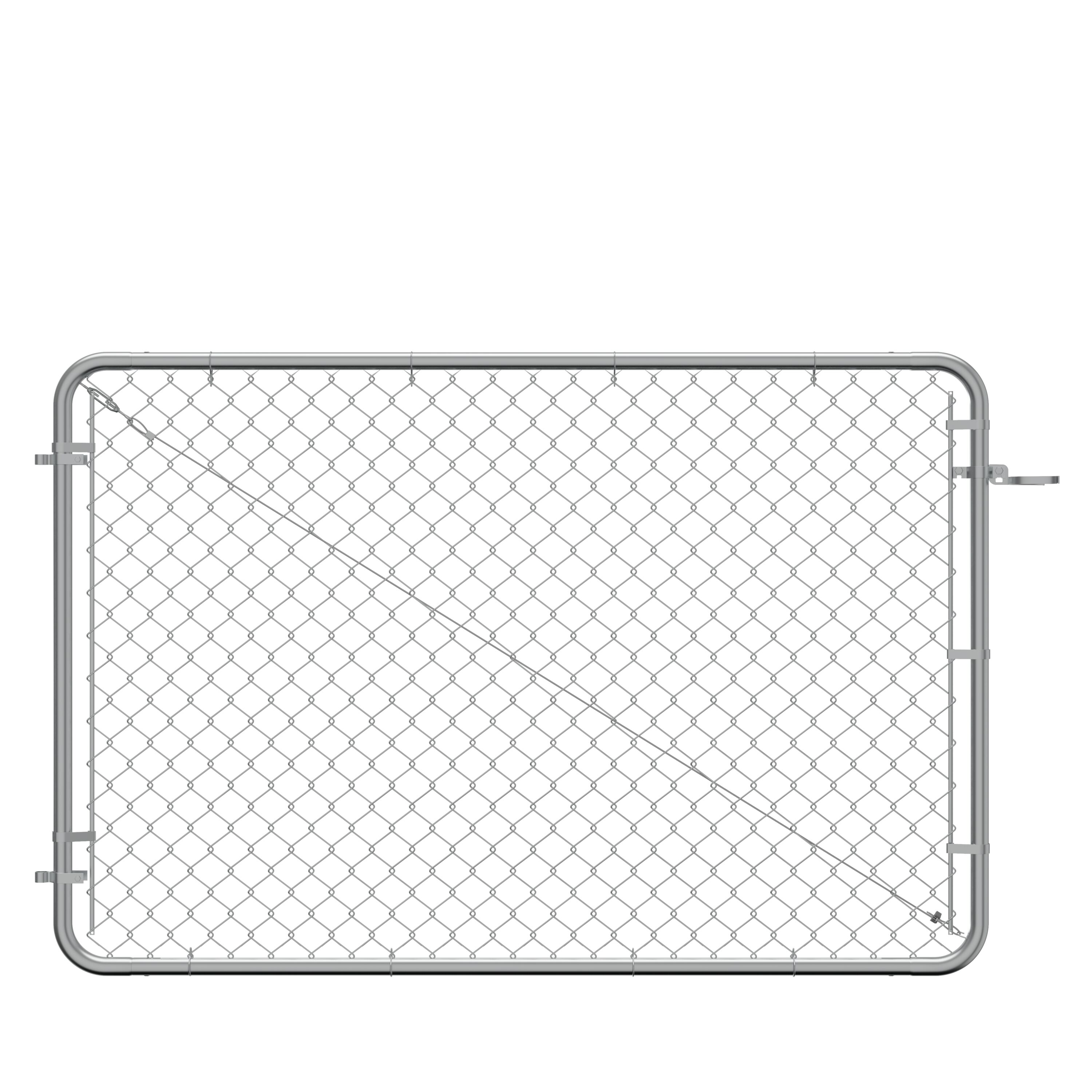 Fit-Right CL 013619 4-ft H x 6-ft W 0.39 -Gauge Galvanized Adjustable Metal End Weave Walk-thru Chain Link Fence Gate Kit 2-in -Mesh Size