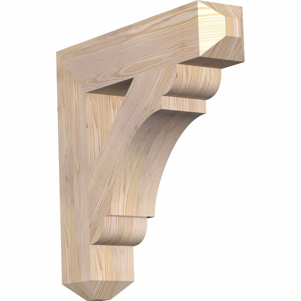 Ekena Millwork BKT06X28X28OLY04SDF Olympic craftsman smooth 5-1/2-in x 28-in x 28-in Douglas fir Brown Wood Standard bracket