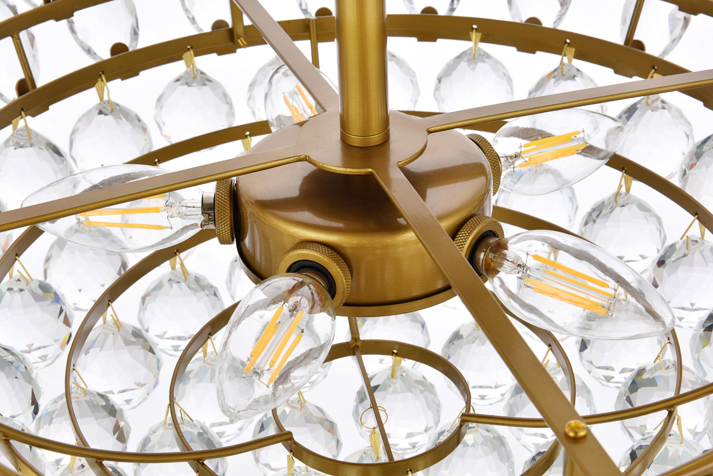 Emilia Brass and Crystal 5-Light Flush Mount