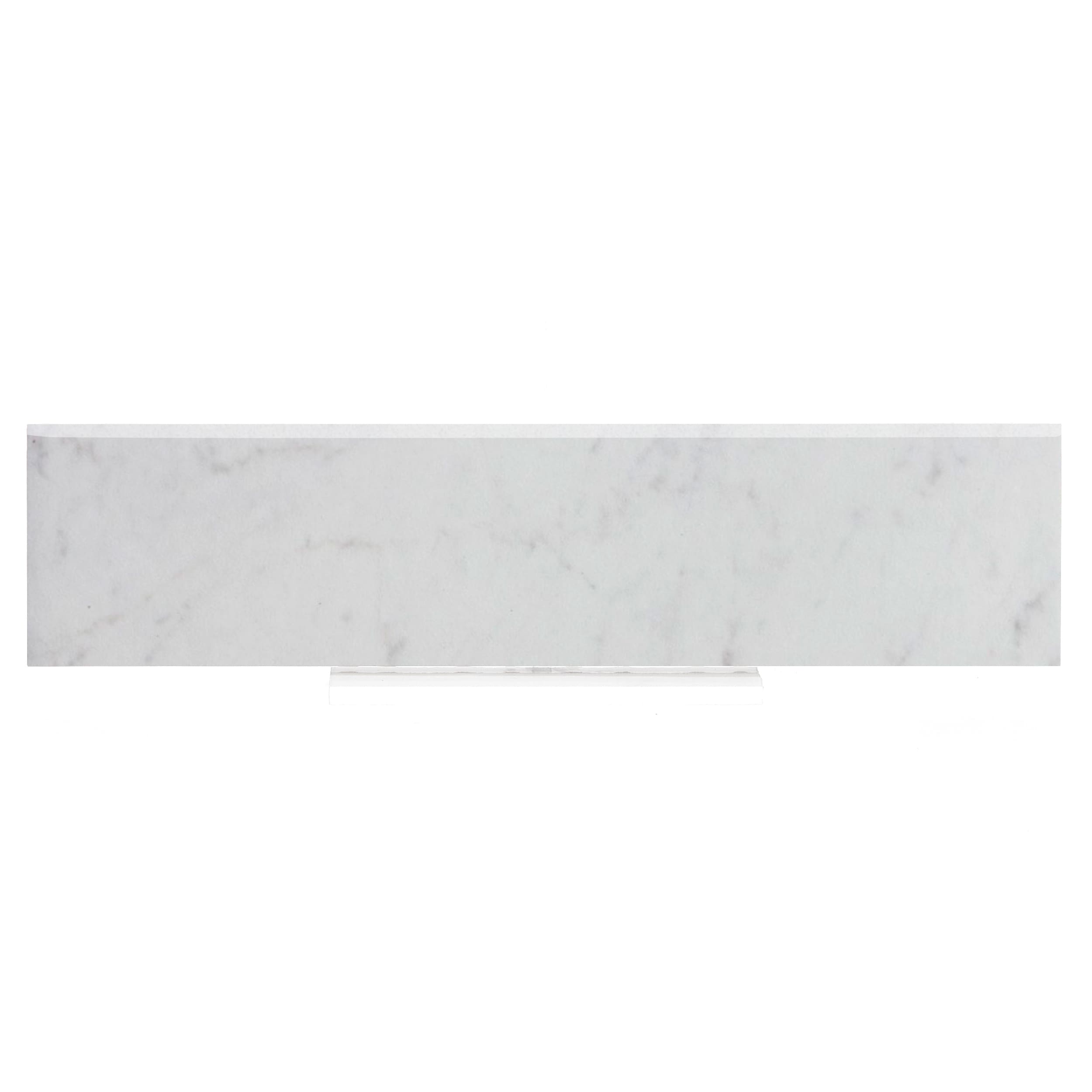 Futuro White 3-in x 12-in Porcelain Bullnose Tile (0.22-sq. ft/ Individual Tile) Marble in Light | - Style Selections 1096338